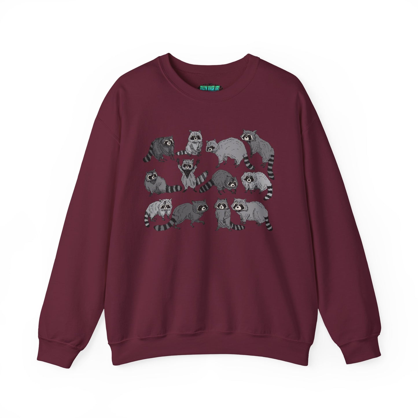 Playful Raccoon Crewneck Sweatshirt - Unisex Heavy Blend
