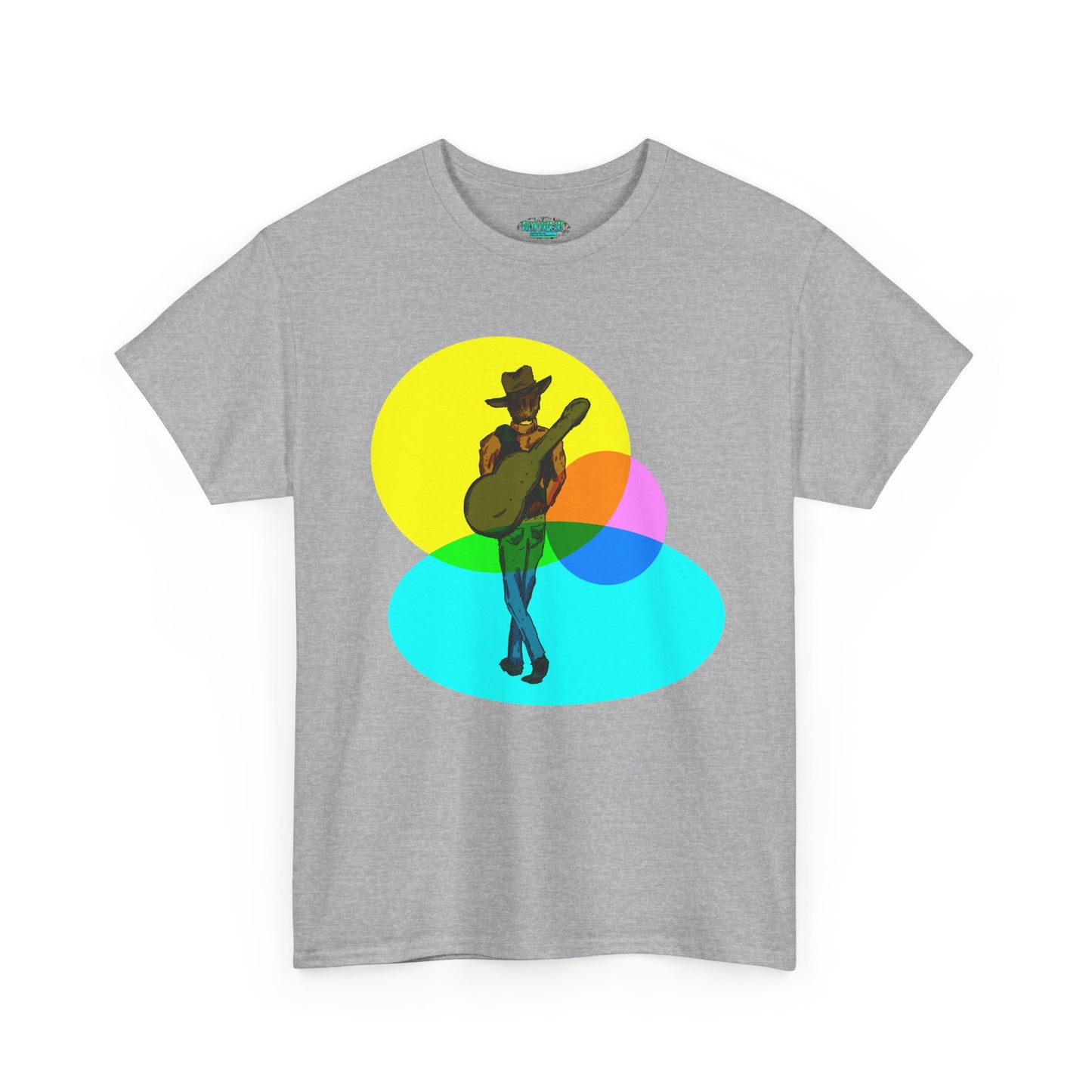 Cowboy Guitar Tee — Colorful Music T‑Shirt