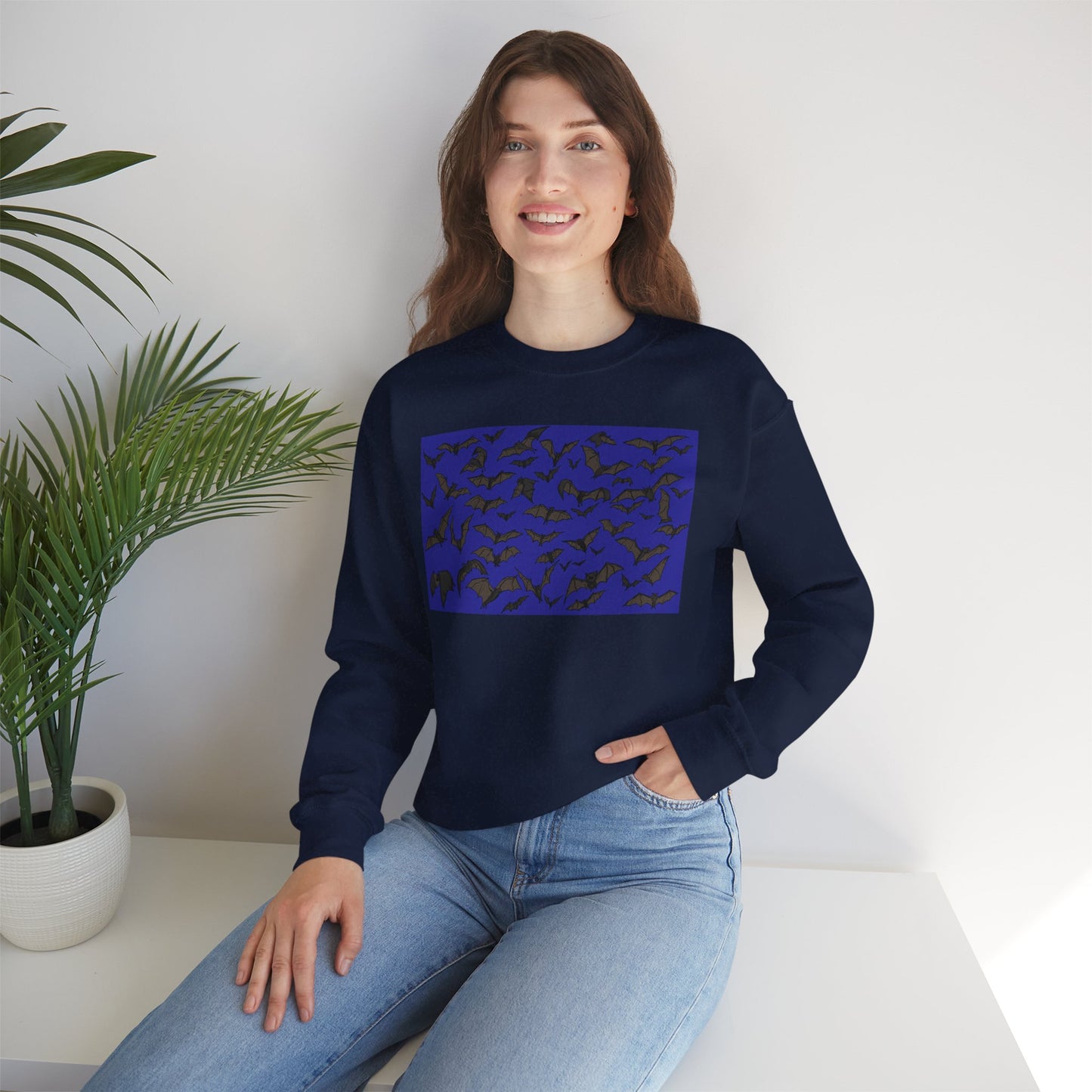 Stylish Bats Unisex Crewneck Sweatshirt with Abstract Design