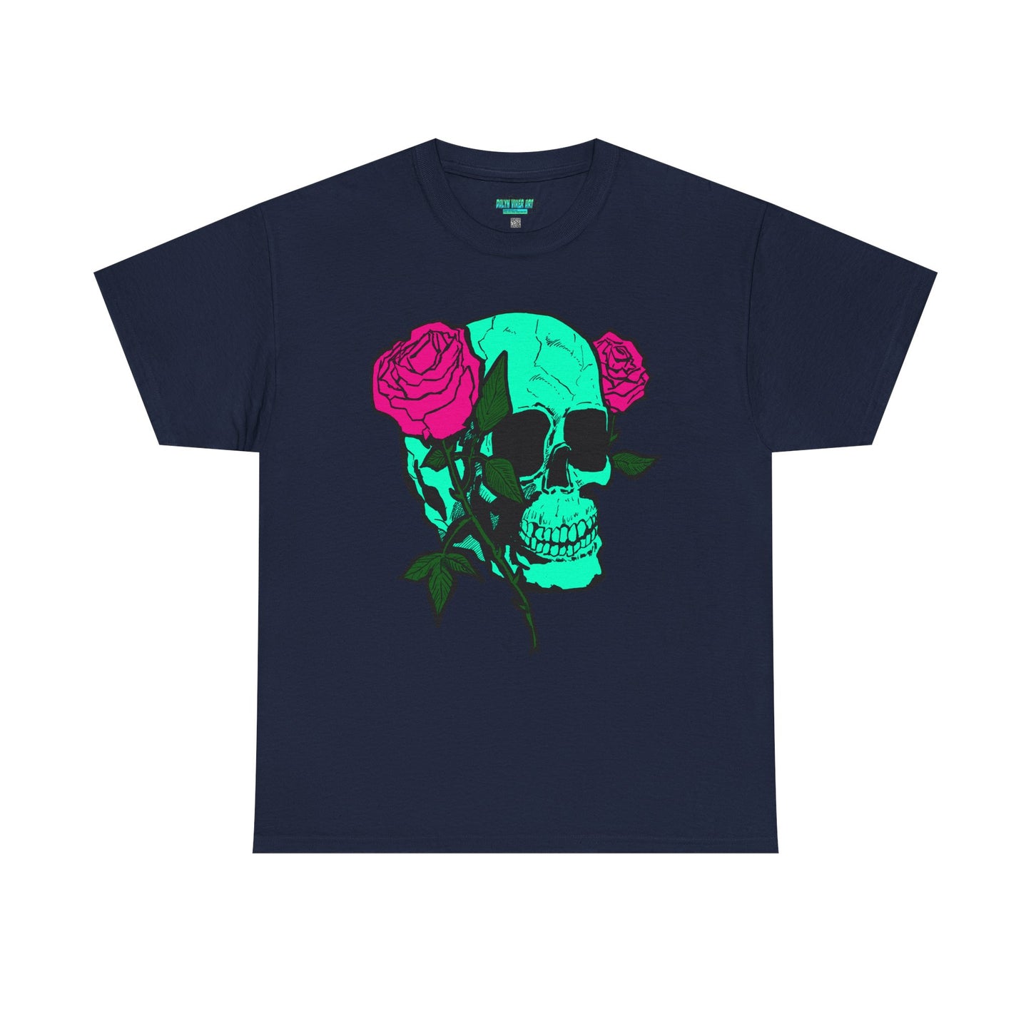 Edgy Skull & Roses Unisex Heavy Cotton Tee - Graphic T-Shirt for Alternative Fashion Lovers