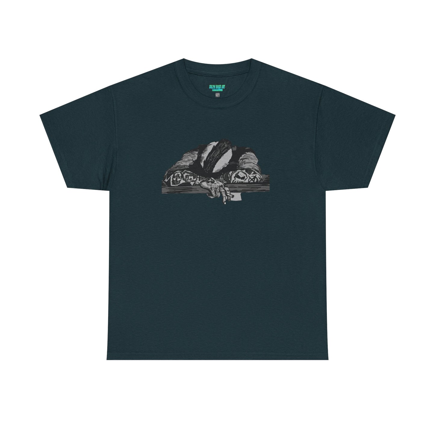 Punk and Done(grayscale) - Graphic Unisex Heavy Cotton Tee - Independent Illustration for Everyday Wear