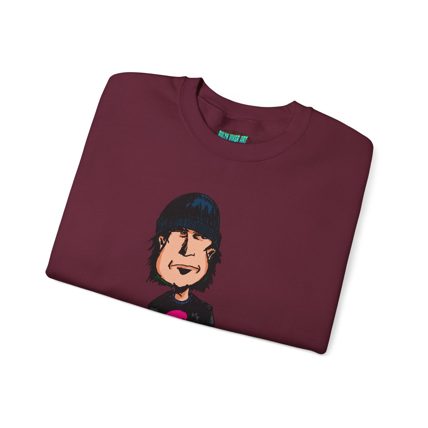 Rude Skater Dude - Skate Punk - Cartoon Skater Crewneck Sweatshirt – Cute Skateboarder Graphic Pullover