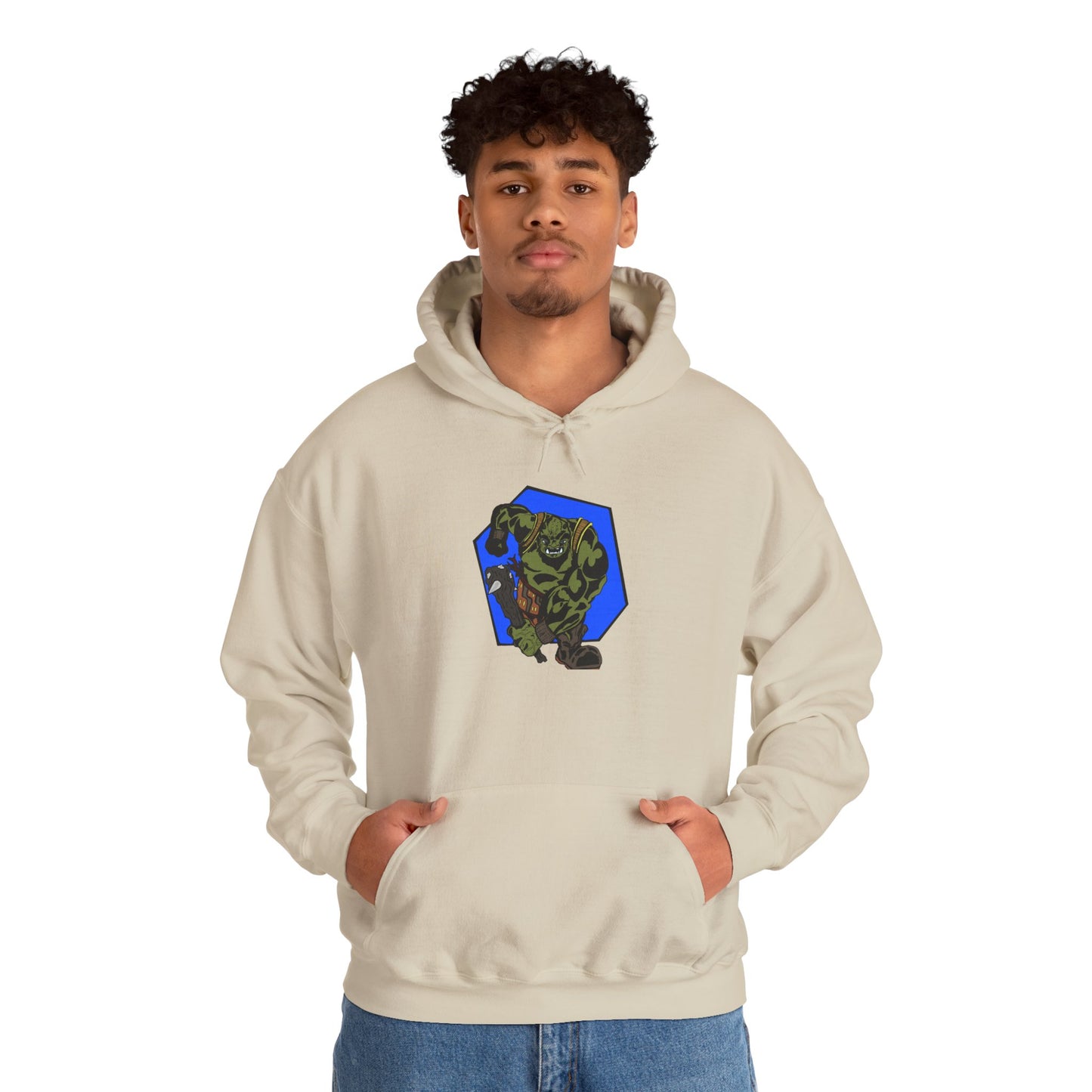 Heroic Monster Hooded Sweatshirt, Cozy Casual, Gift for Gamer, Geek Wear, Unisex Hoodie, Birthday Present, Halloween Style