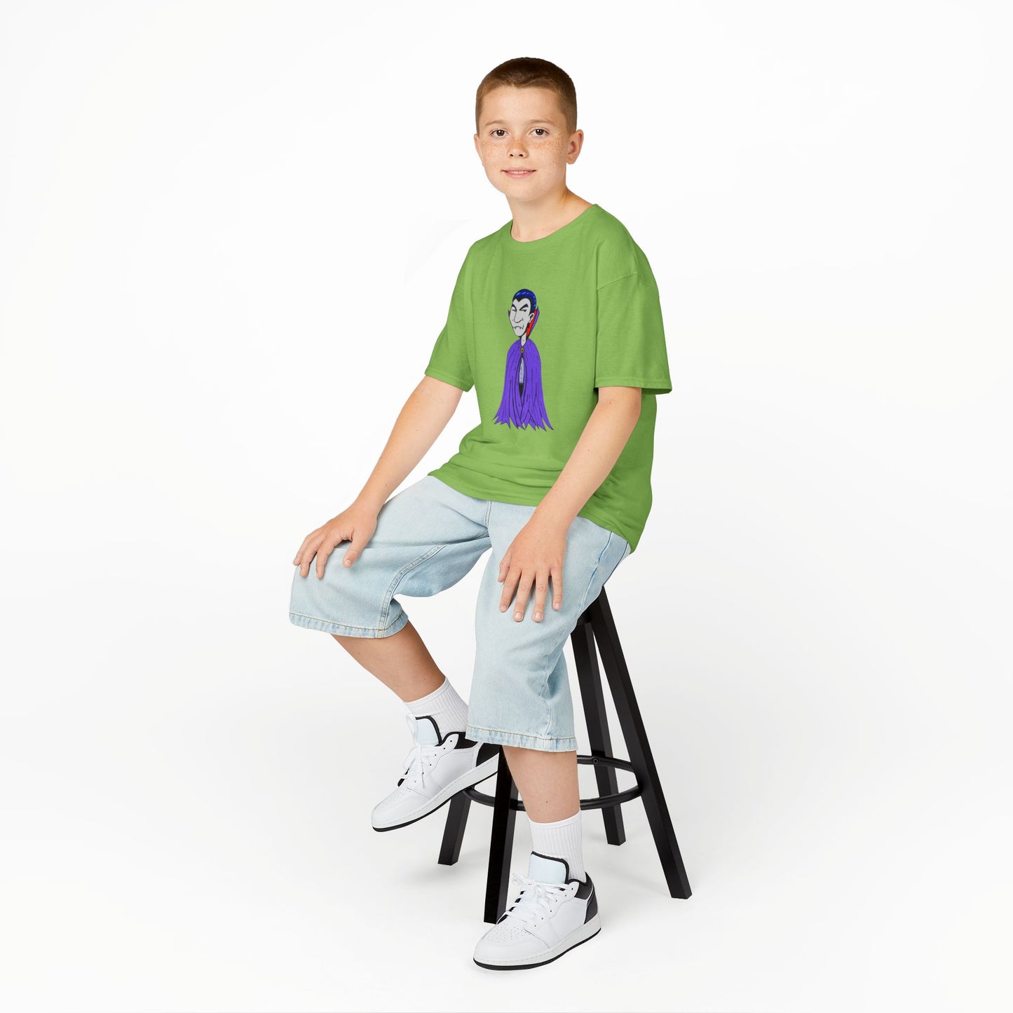 Kids Vampire T-Shirt — Cute Purple Dracula Tee for Halloween