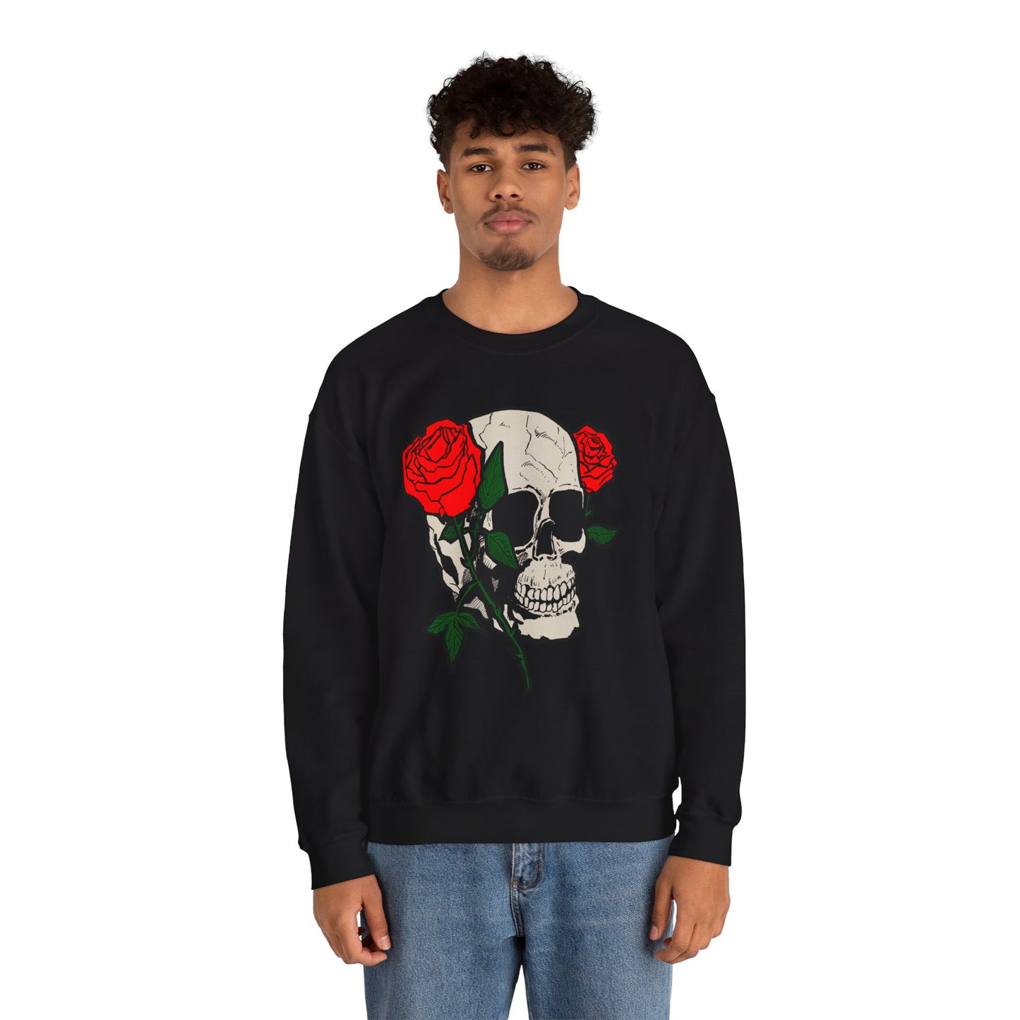 Skull and Roses Crewneck Sweatshirt