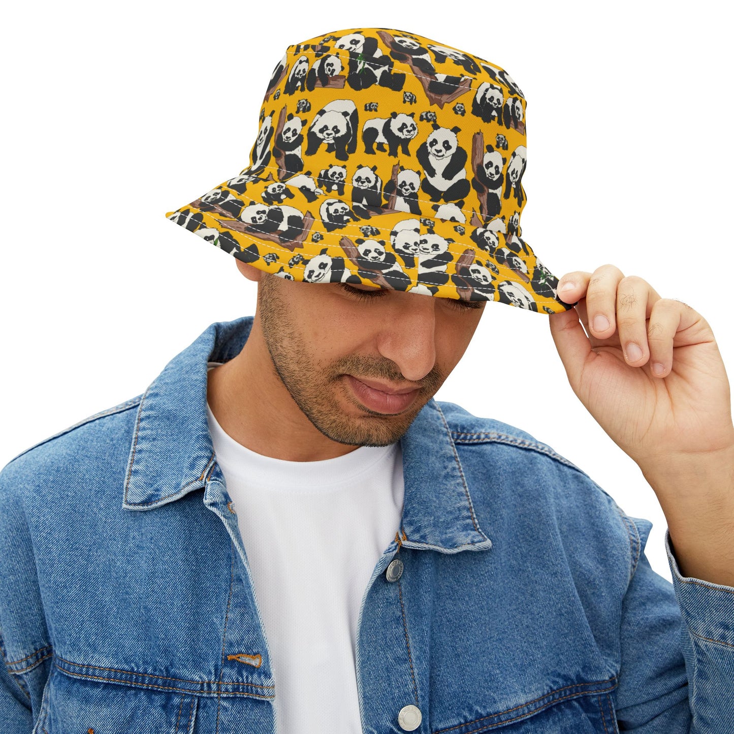 Panda Print Bucket Hat, Cool Summer Accessory, Trendy Gift for Animal Lovers, Perfect for Festivals, Beach, Casual Wear