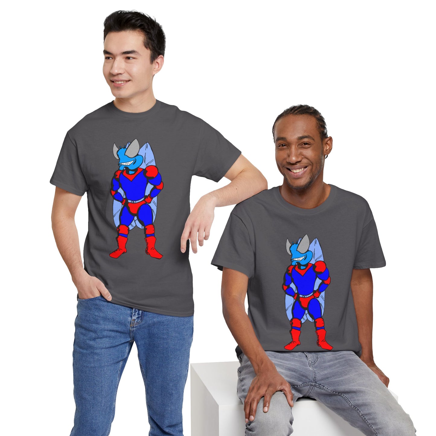 Astro-Fly Hero Graphic Tee - Blue & Red Superhero T-Shirt