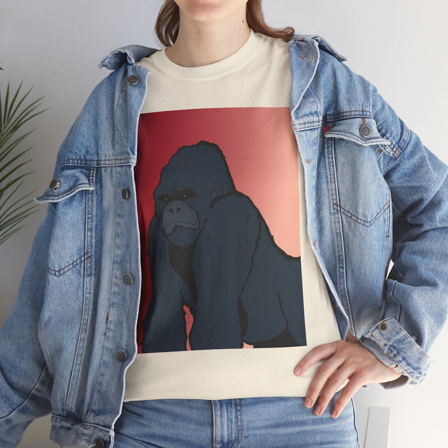 Gorilla Graphic Tee — Vintage Sunset Primate Illustration Shirt