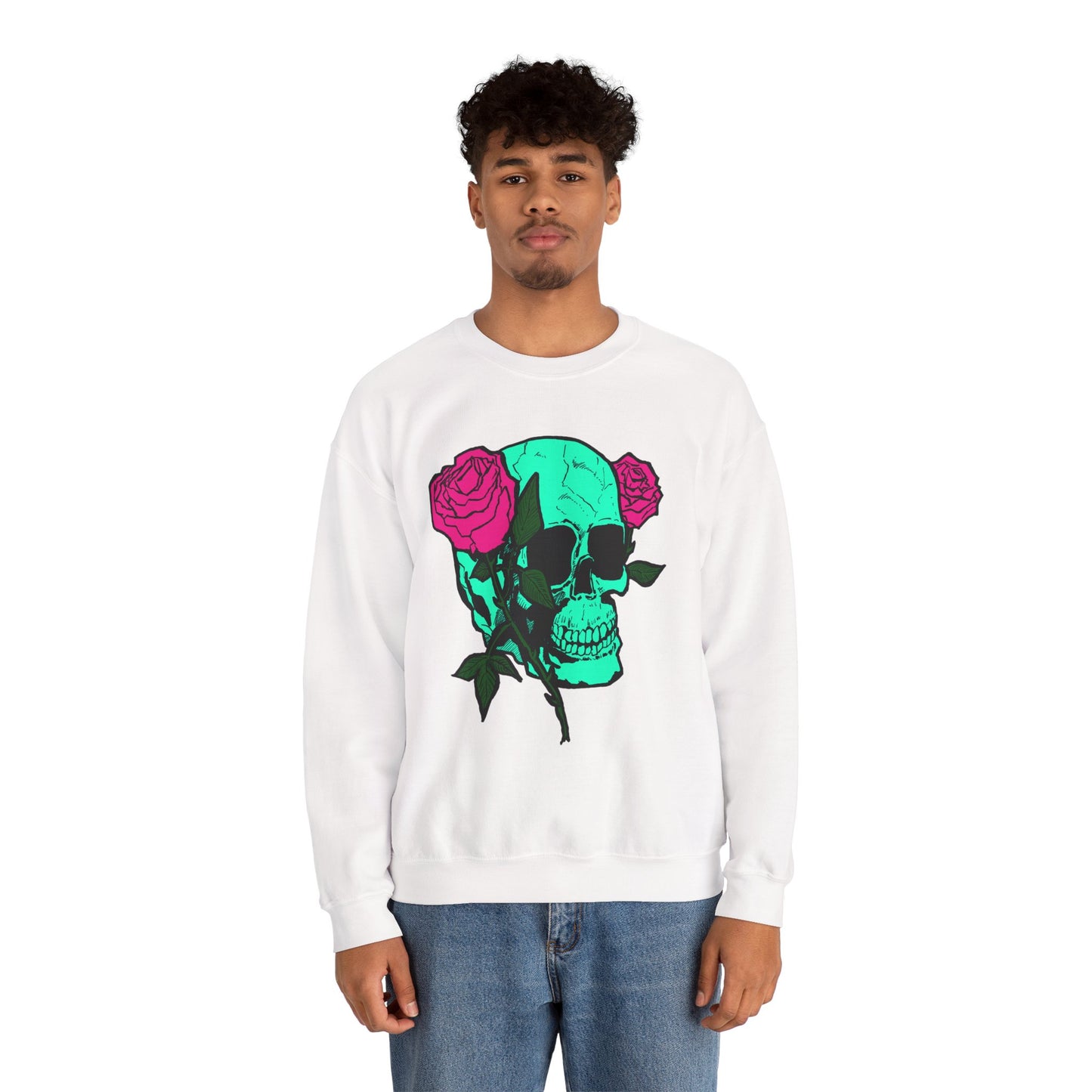 Skull and Roses Crewneck Sweatshirt for Trendsetters