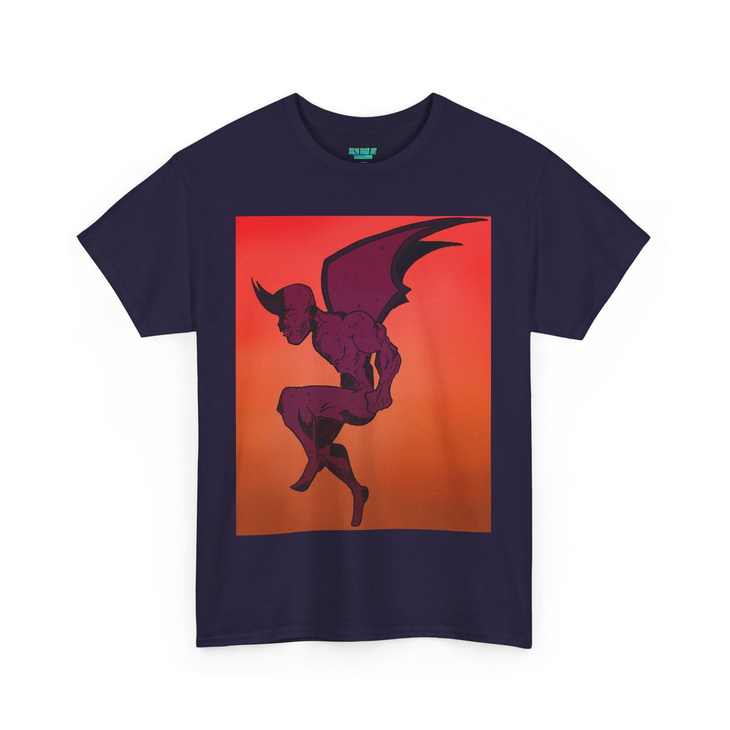 Unisex Heavy Cotton Tee - Vibrant Demon Art Design