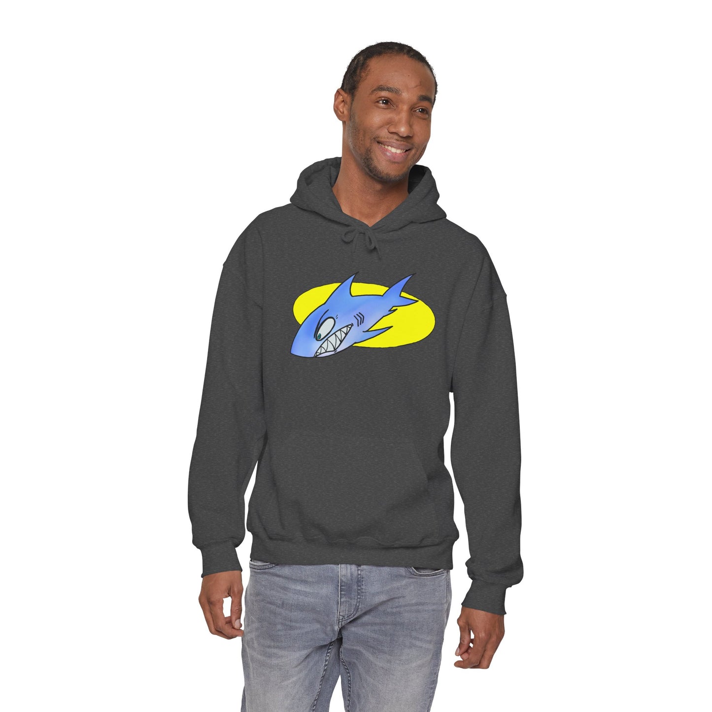 Cool Shark Graphic Hoodie - Unisex Heavy Blend Sweatshirt for Ocean Lovers, Gift for Men and Women, Beach Vibes, Casual Wear, Unique Design