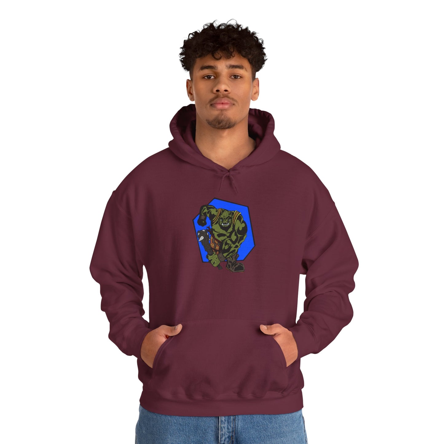 Heroic Monster Hooded Sweatshirt, Cozy Casual, Gift for Gamer, Geek Wear, Unisex Hoodie, Birthday Present, Halloween Style