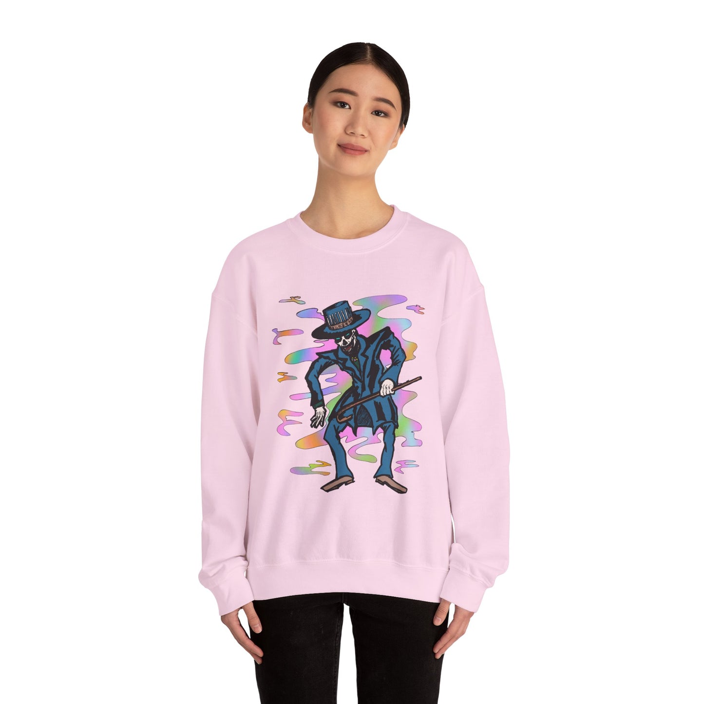 Vibrant Voodoo Graphic Crewneck Sweatshirt - Unisex Halloween Vibe