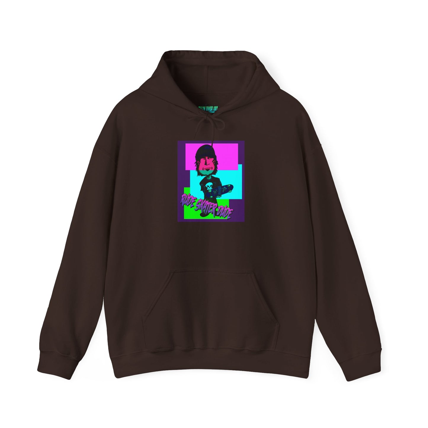 Retro Neon Rude Skater Dude Hoodie — Streetwear