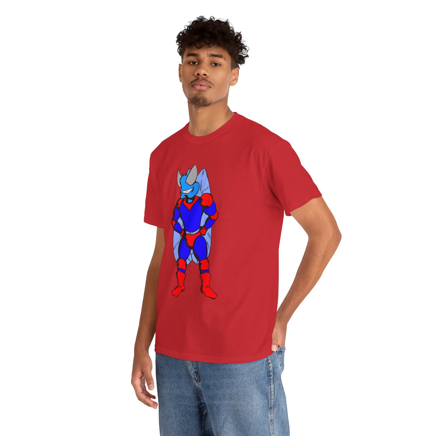 Astro-Fly Hero Graphic Tee - Blue & Red Superhero T-Shirt