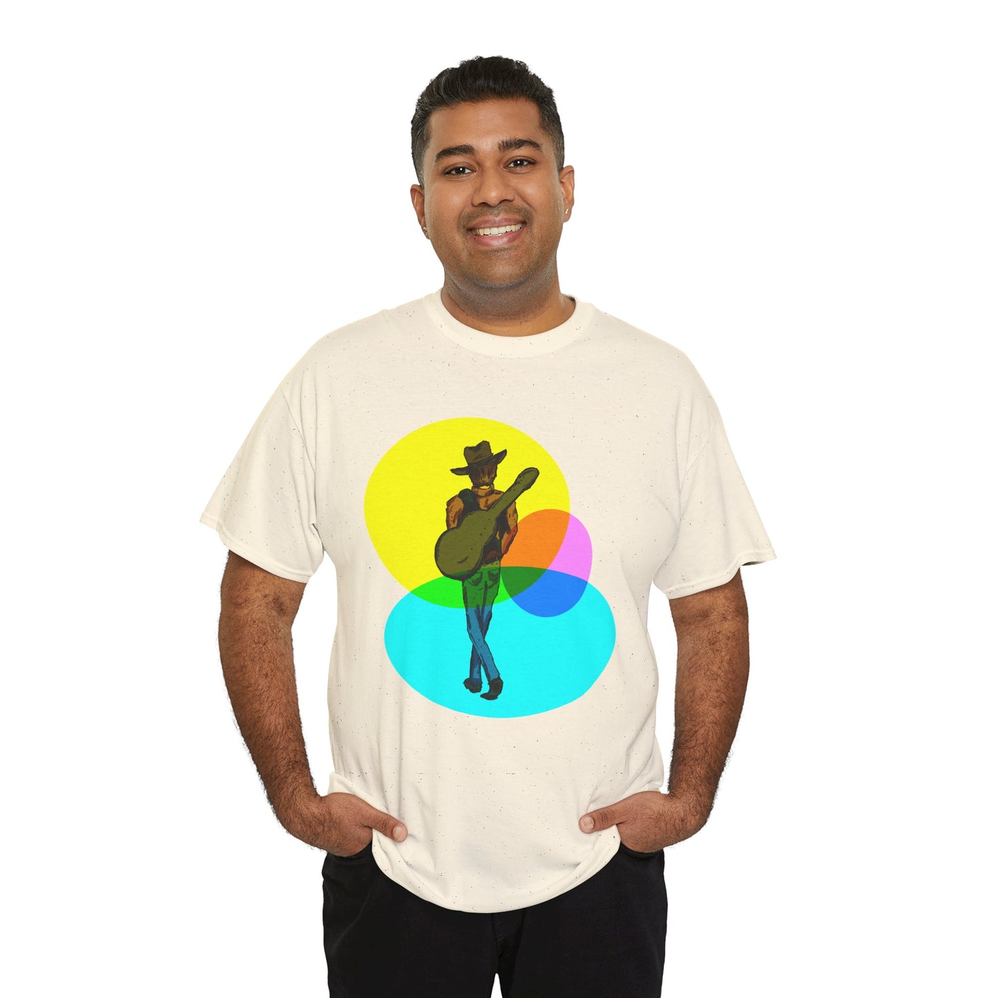 Cowboy Guitar Tee — Colorful Music T‑Shirt