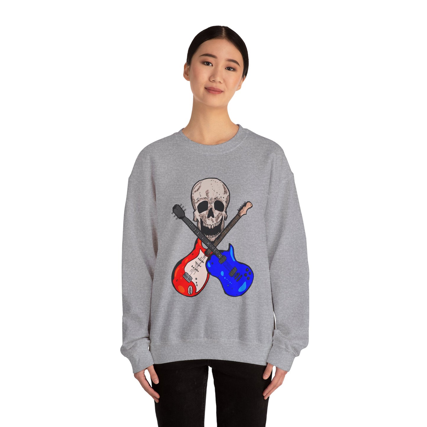 Skull and Guitar Crewneck Sweatshirt