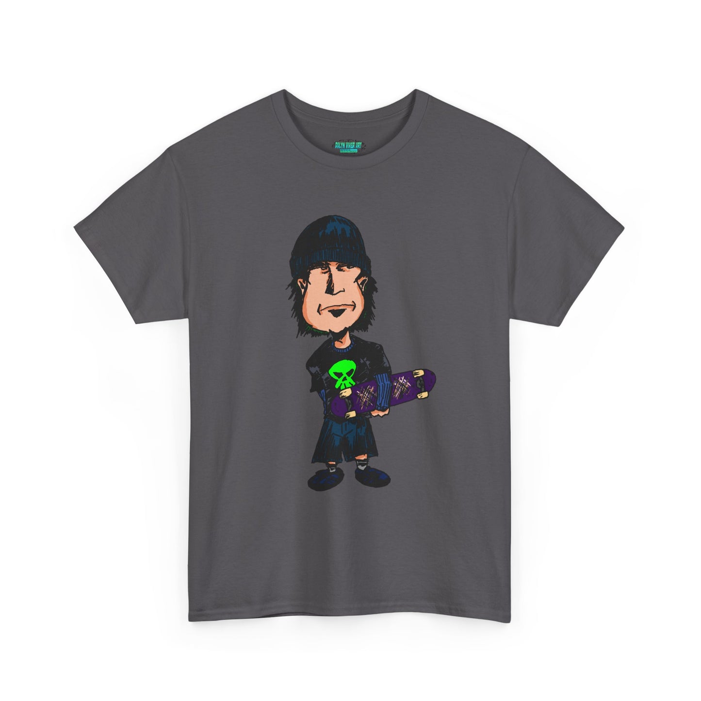 Rude Skater Dude - Skate Punk Cartoon Tee – Boy with Skateboard Graphic Shirt