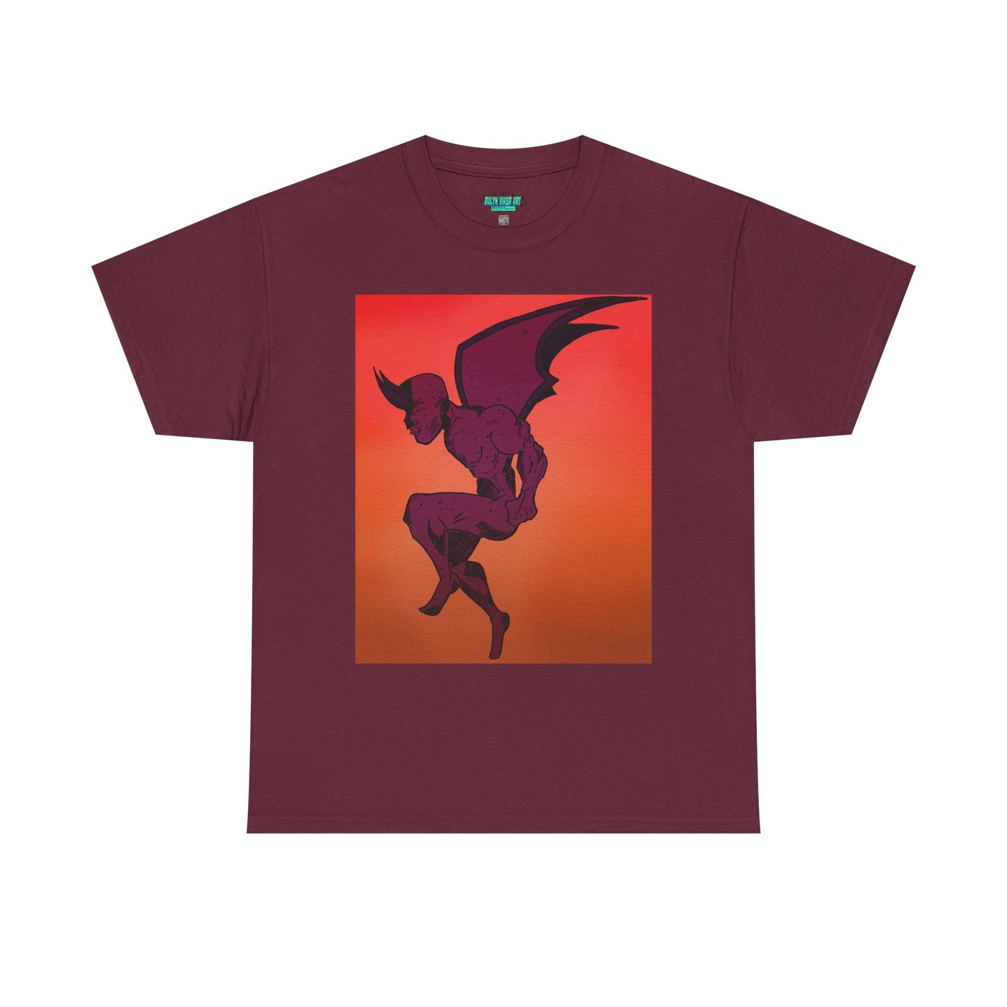 Unisex Heavy Cotton Tee - Vibrant Demon Art Design