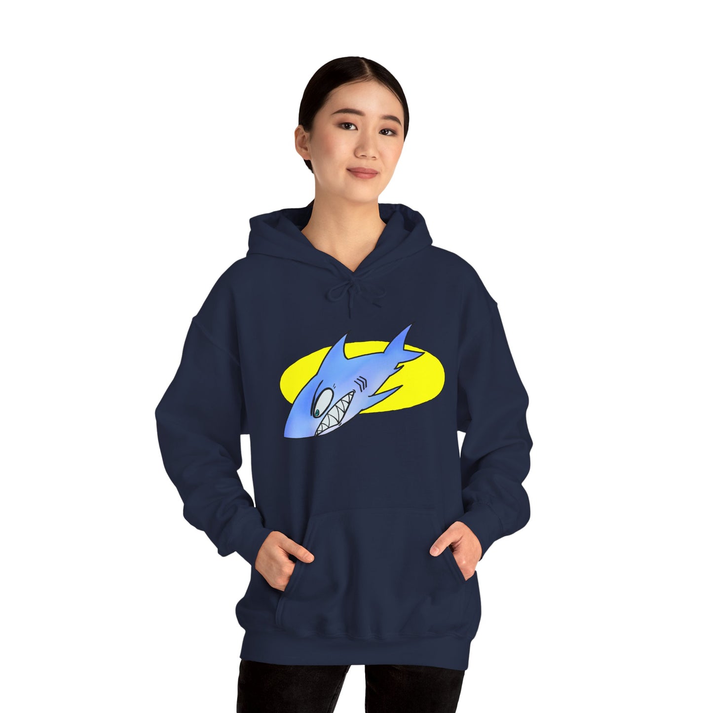 Cool Shark Graphic Hoodie - Unisex Heavy Blend Sweatshirt for Ocean Lovers, Gift for Men and Women, Beach Vibes, Casual Wear, Unique Design