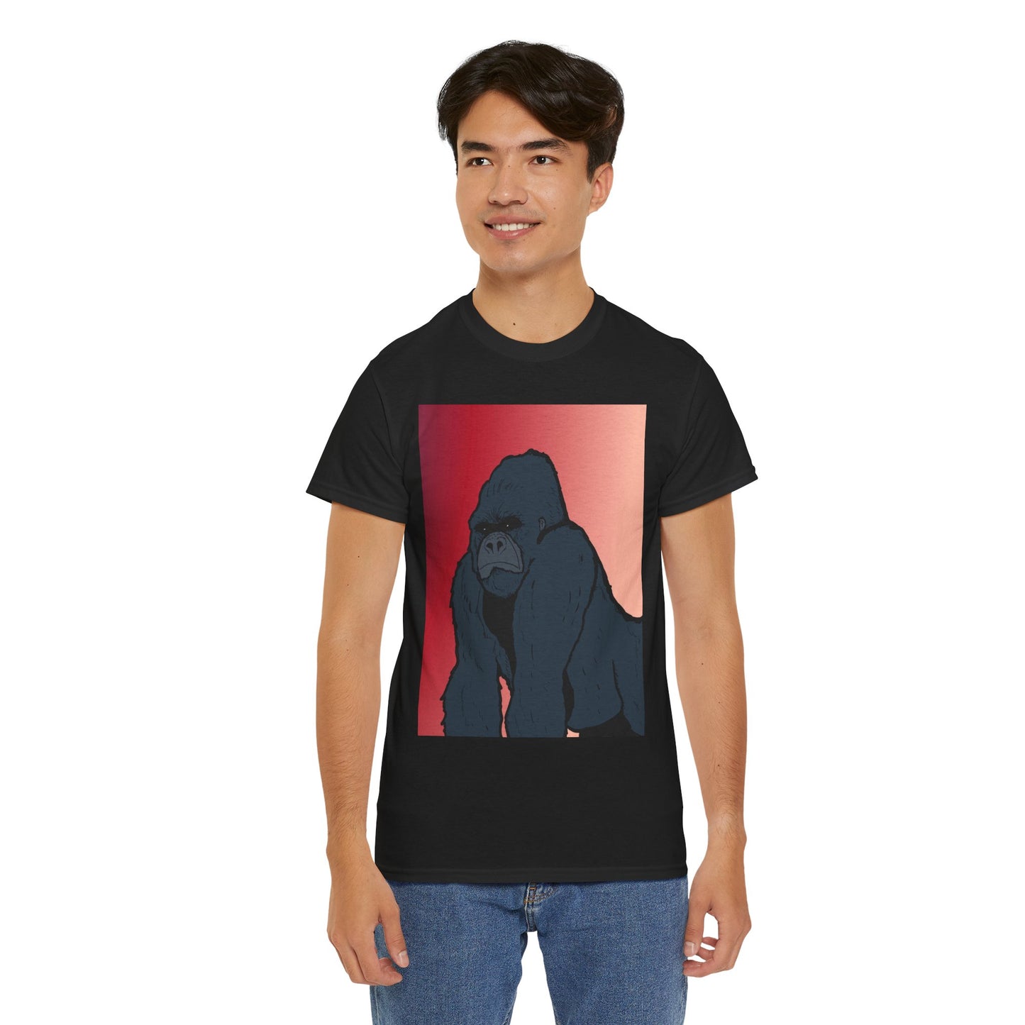 Gorilla Graphic Tee — Vintage Sunset Primate Illustration Shirt