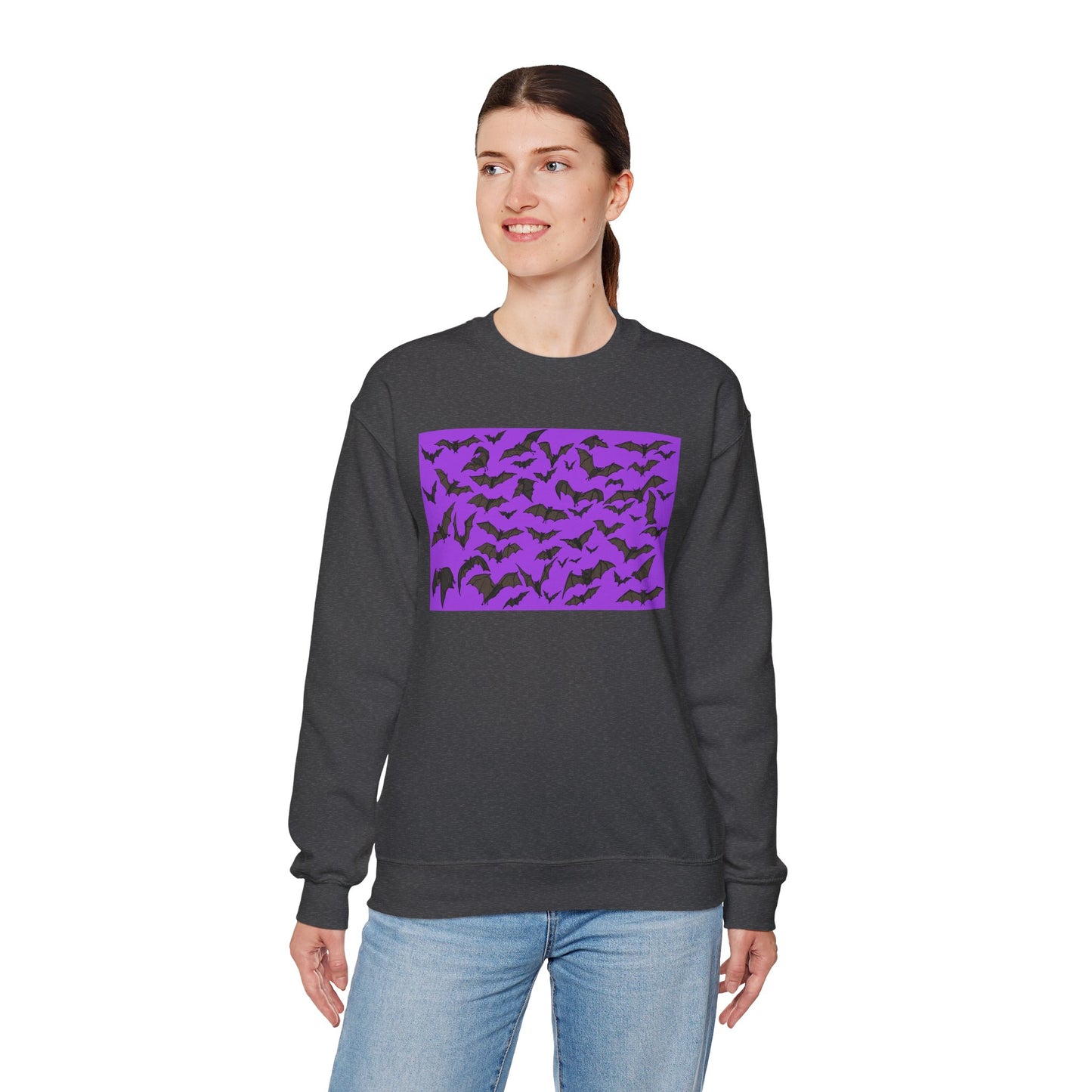Spooky Bat Crewneck Sweatshirt for Halloween