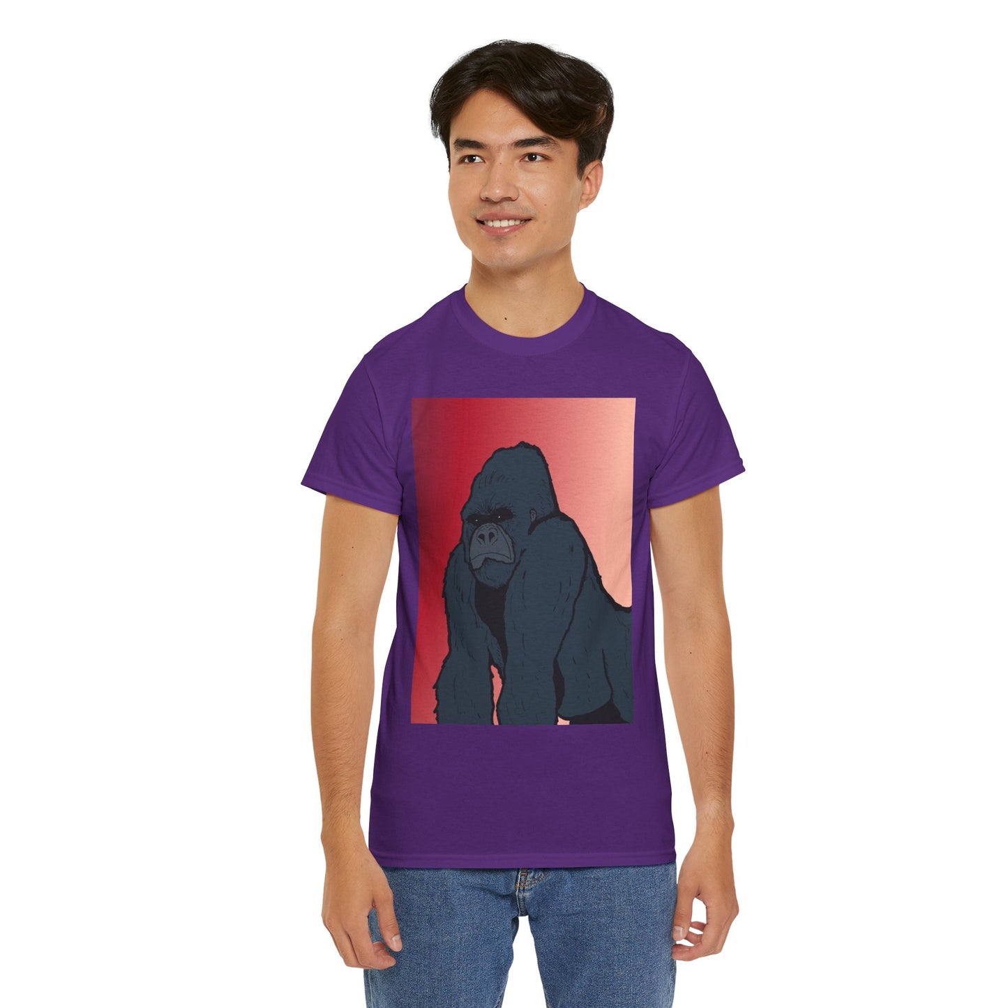 Gorilla Graphic Tee — Vintage Sunset Primate Illustration Shirt
