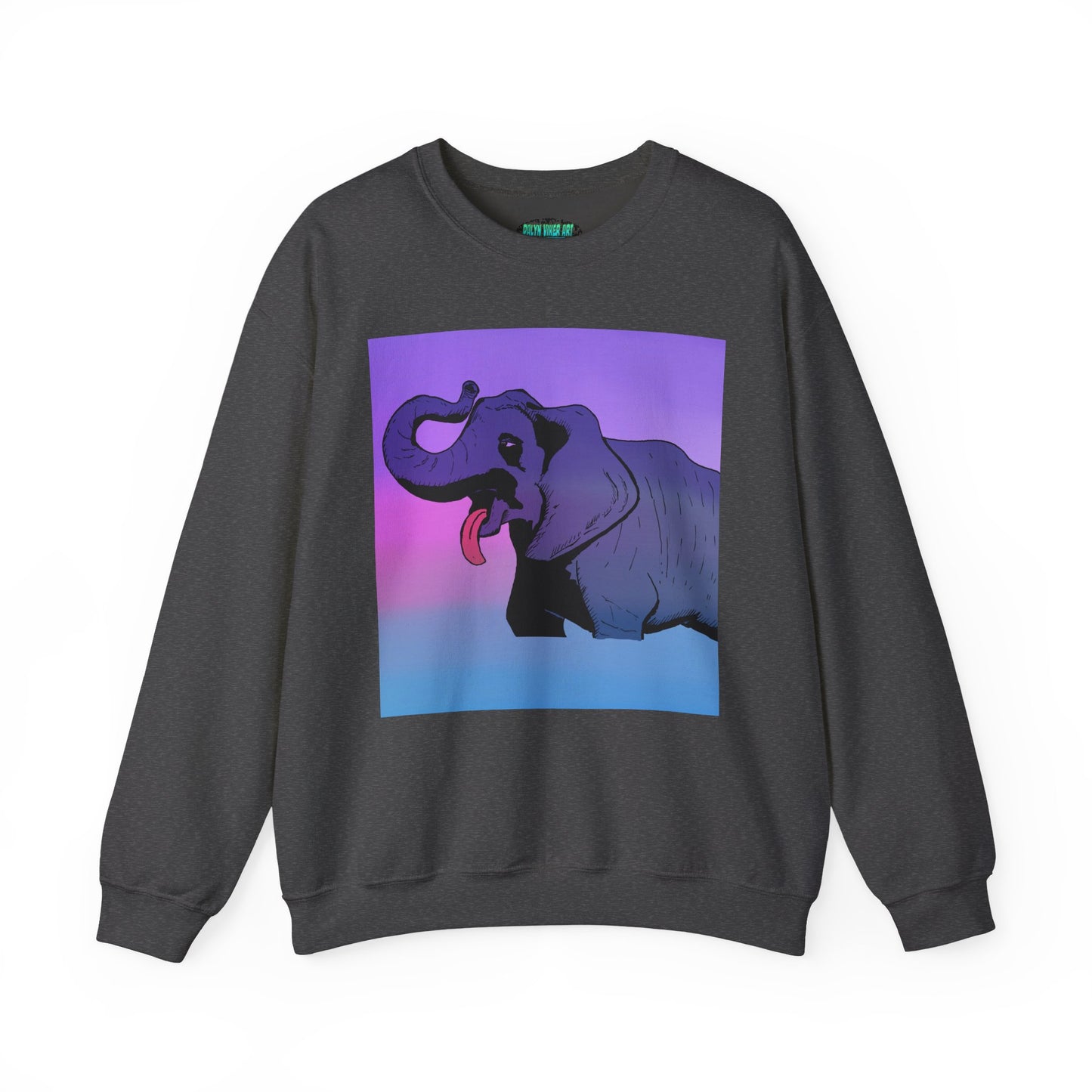 Elephant Art Unisex Crewneck Sweatshirt – Vibrant and Cozy Statement Piece