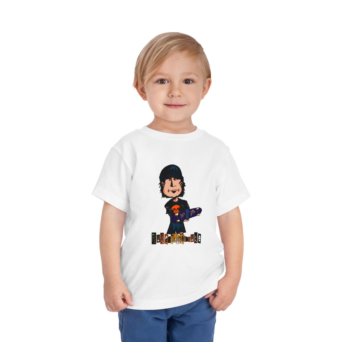 Toddler Tee — Cute Rude Skater Dude Kid Skateboard Graphic Shirt