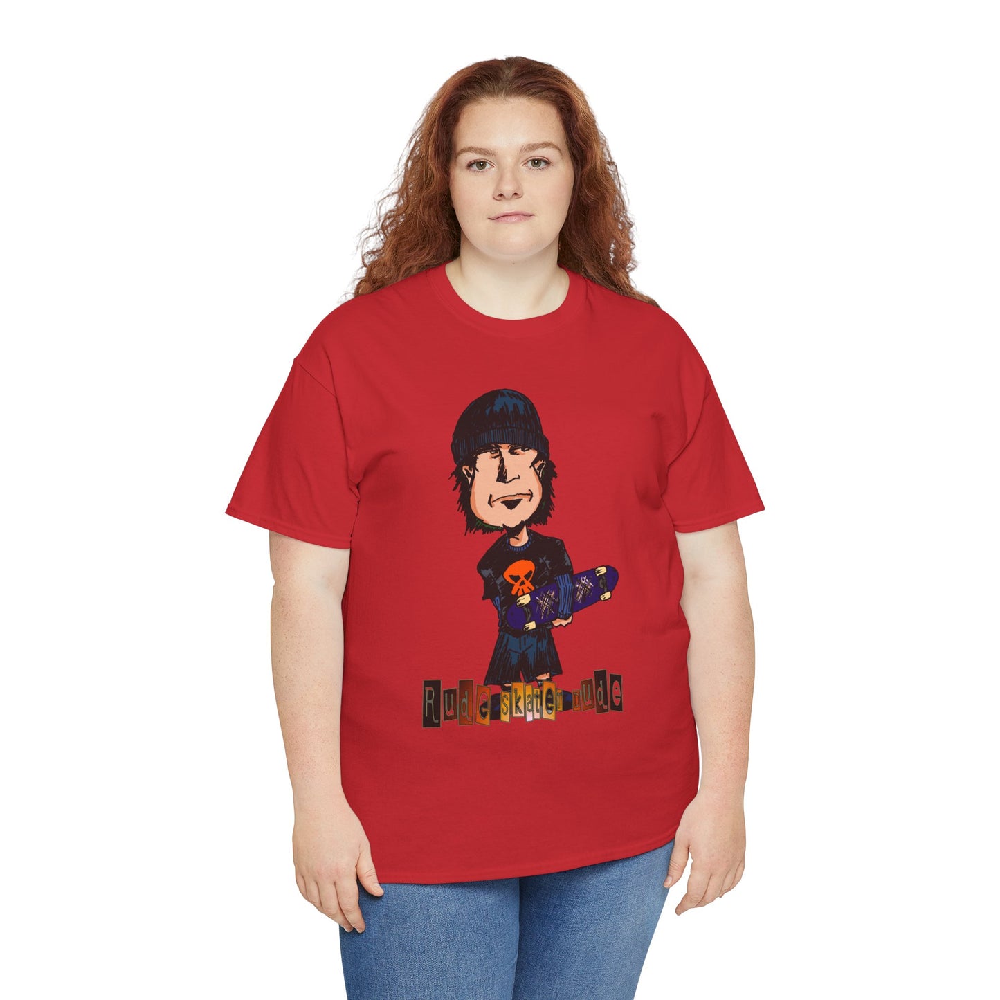 Rude Skater Dude Cartoon Skate Punk T-Shirt — Skateboarding Tee with Skull Design