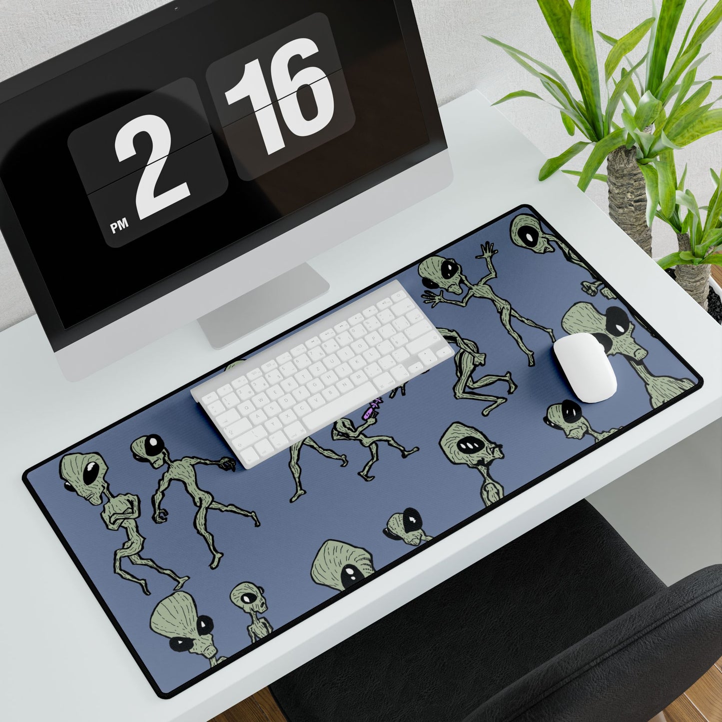 Alien Intrusion - Gray Desk Mat