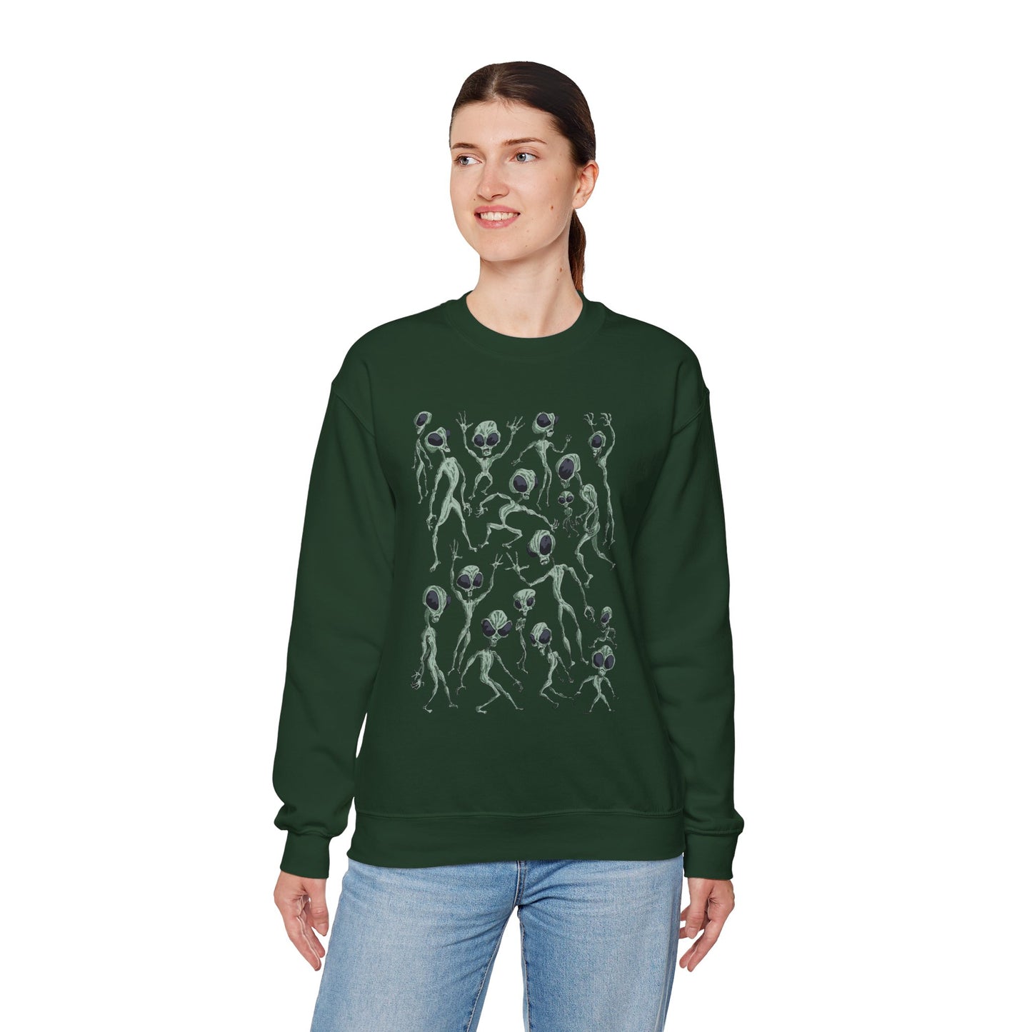 Alien Dance Party Crewneck Sweatshirt – Unisex Heavy Blend