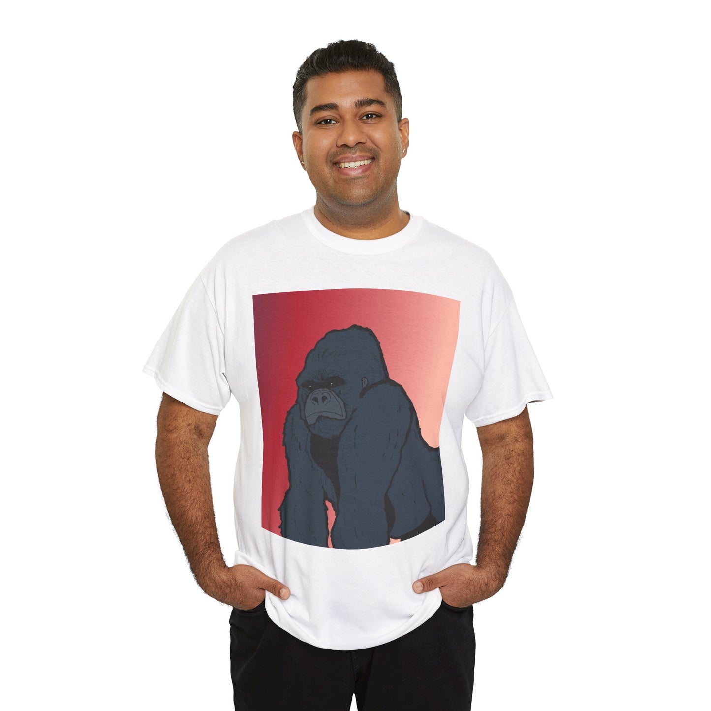Gorilla Graphic Tee — Vintage Sunset Primate Illustration Shirt