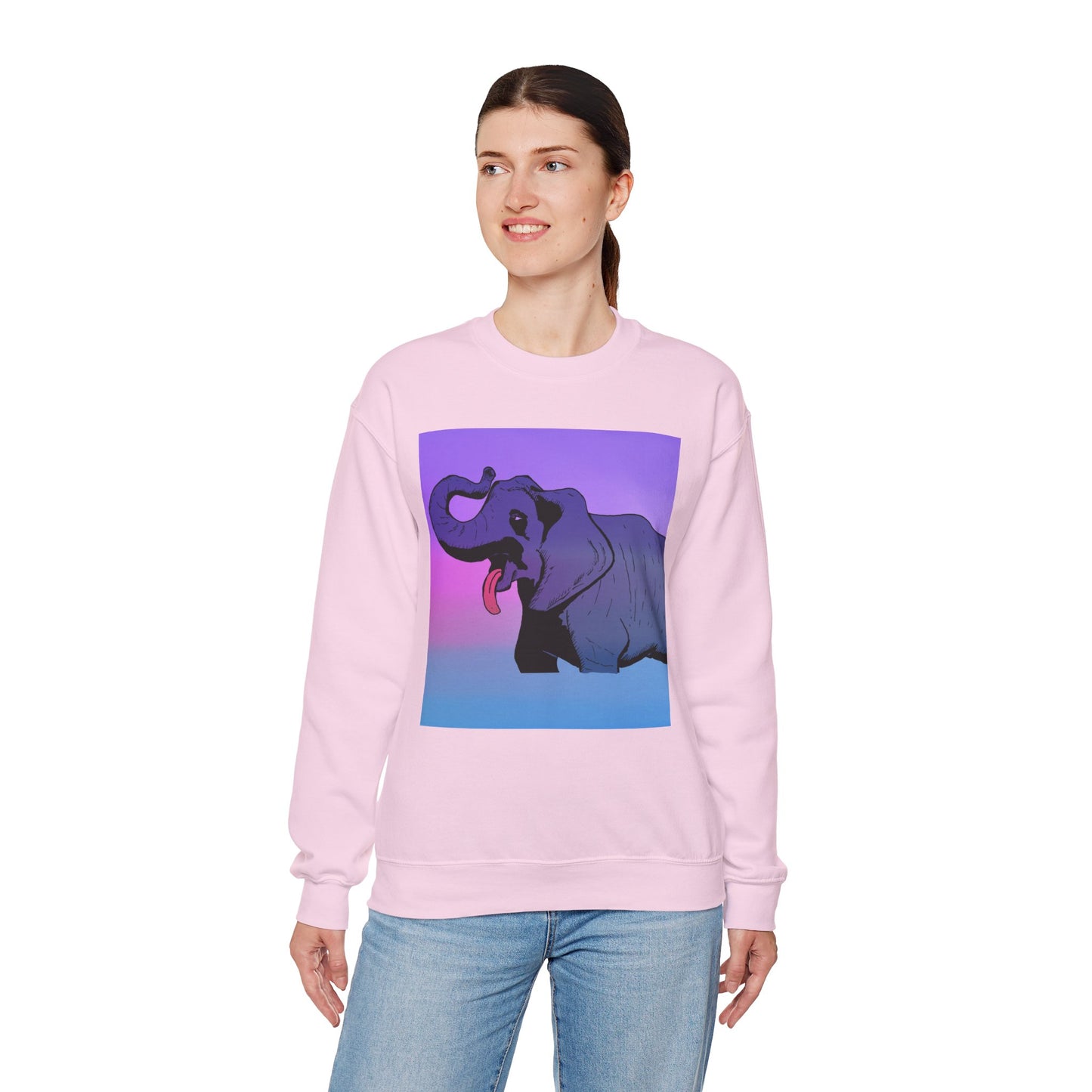 Elephant Art Unisex Crewneck Sweatshirt – Vibrant and Cozy Statement Piece