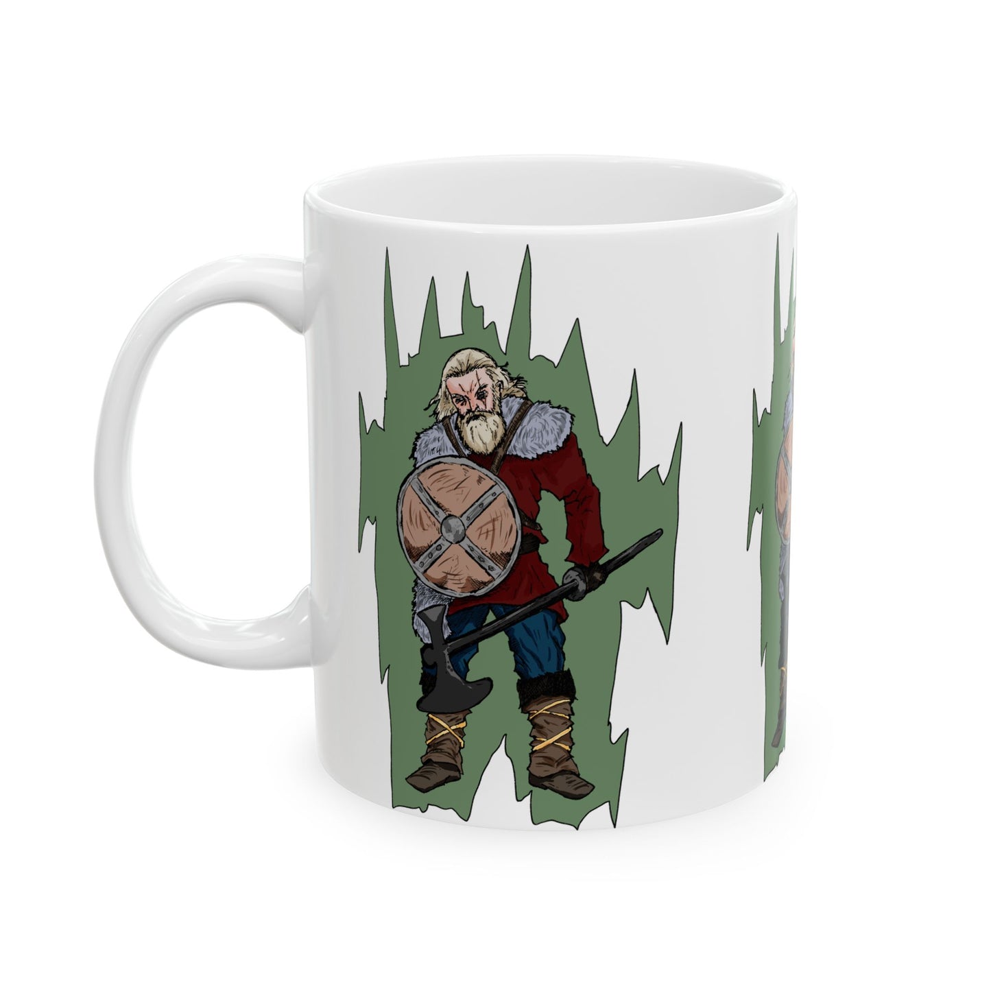 Epic Viking Warrior Ceramic Mug, Norse Mythology Gift, Coffee Cup for Gamers, Fantasy Lover's Mug, Unique Home Decor