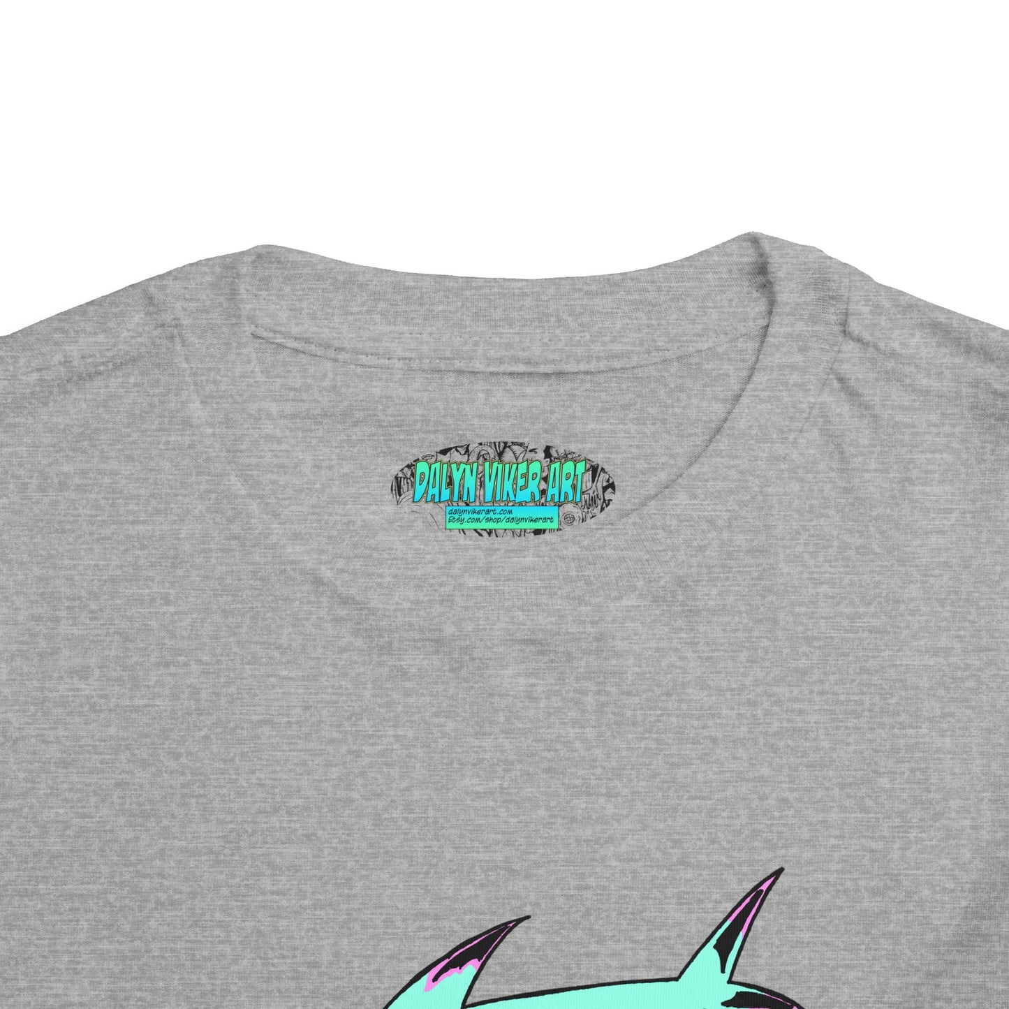 Toddler Tee — Cute Teal Shark Graphic Kids T‑Shirt