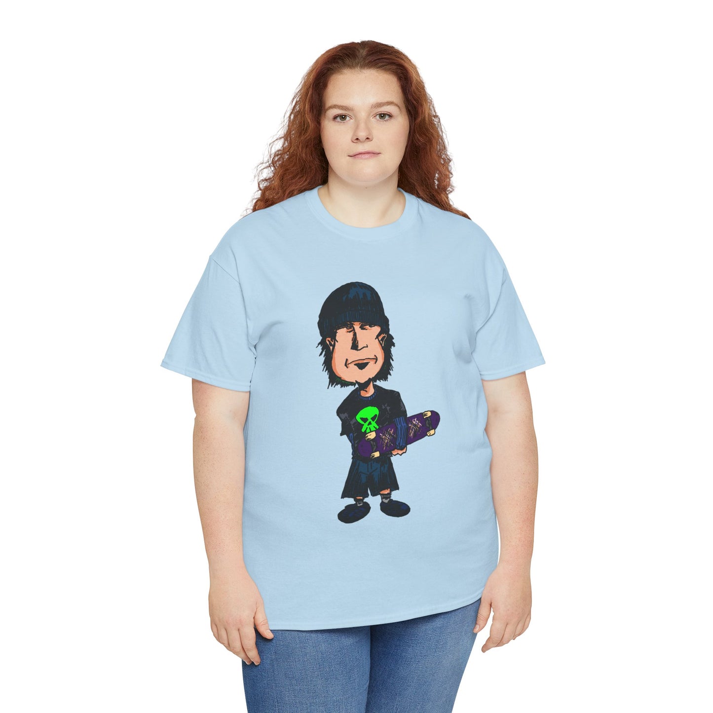 Rude Skater Dude - Skate Punk Cartoon Tee – Boy with Skateboard Graphic Shirt