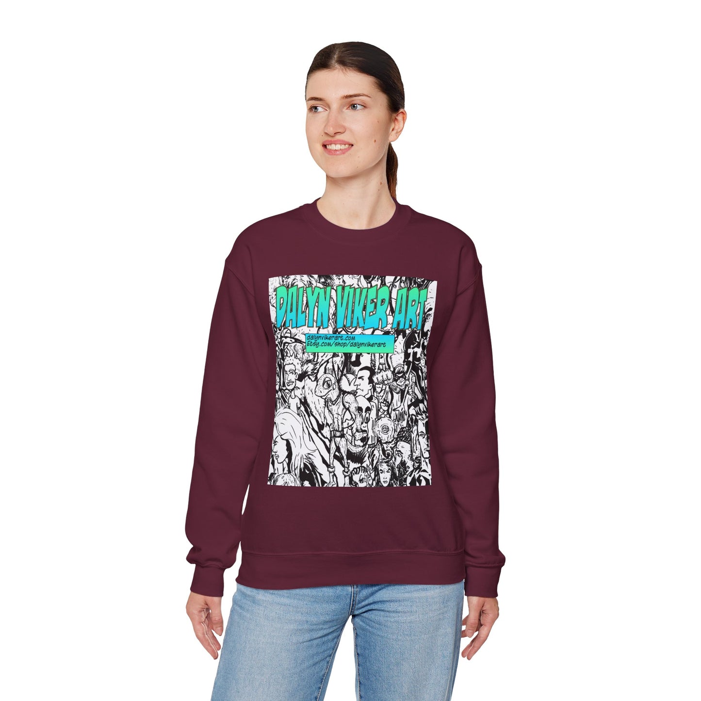 Graphic Art Crewneck Sweatshirt - Dalyan Viker Art Edition