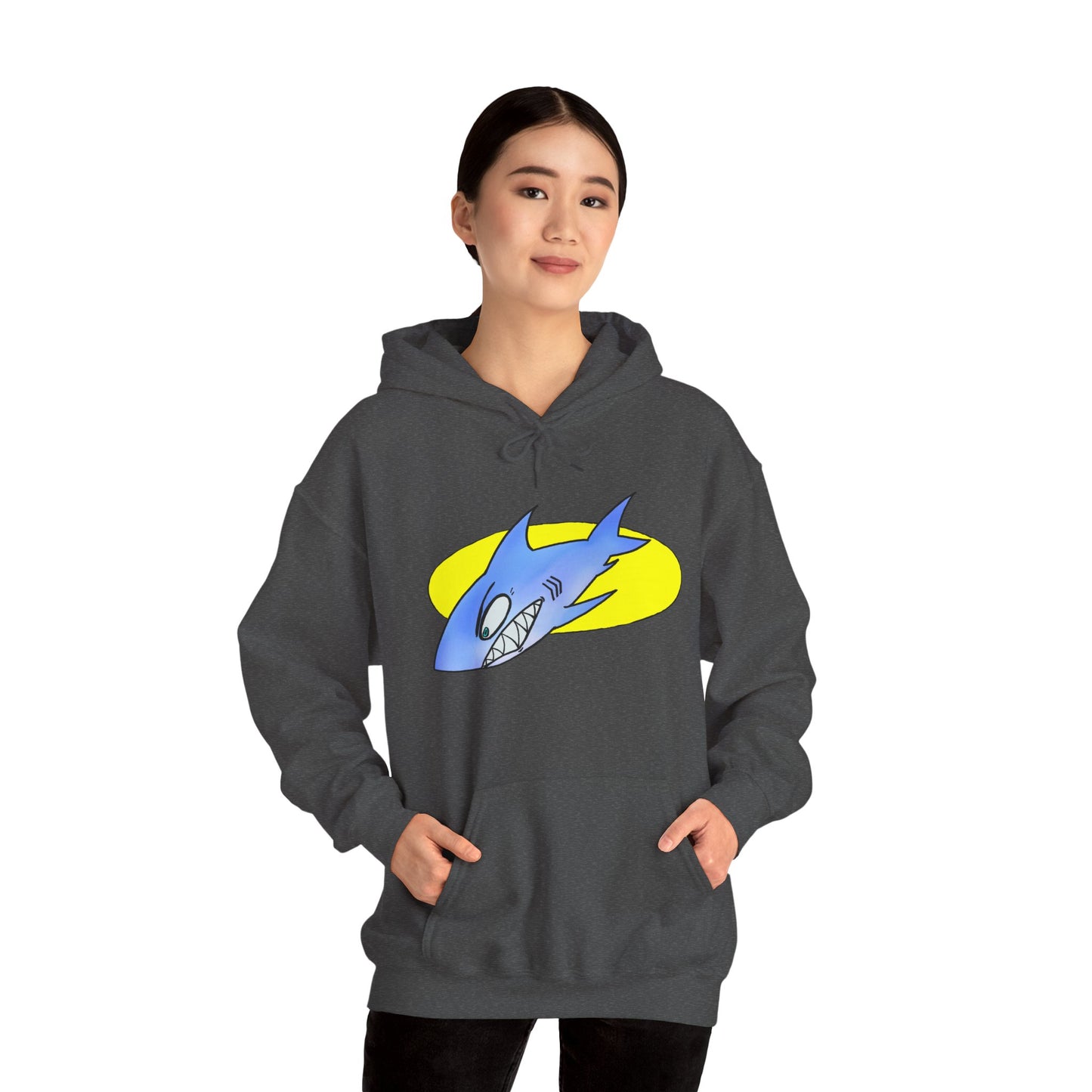 Cool Shark Graphic Hoodie - Unisex Heavy Blend Sweatshirt for Ocean Lovers, Gift for Men and Women, Beach Vibes, Casual Wear, Unique Design