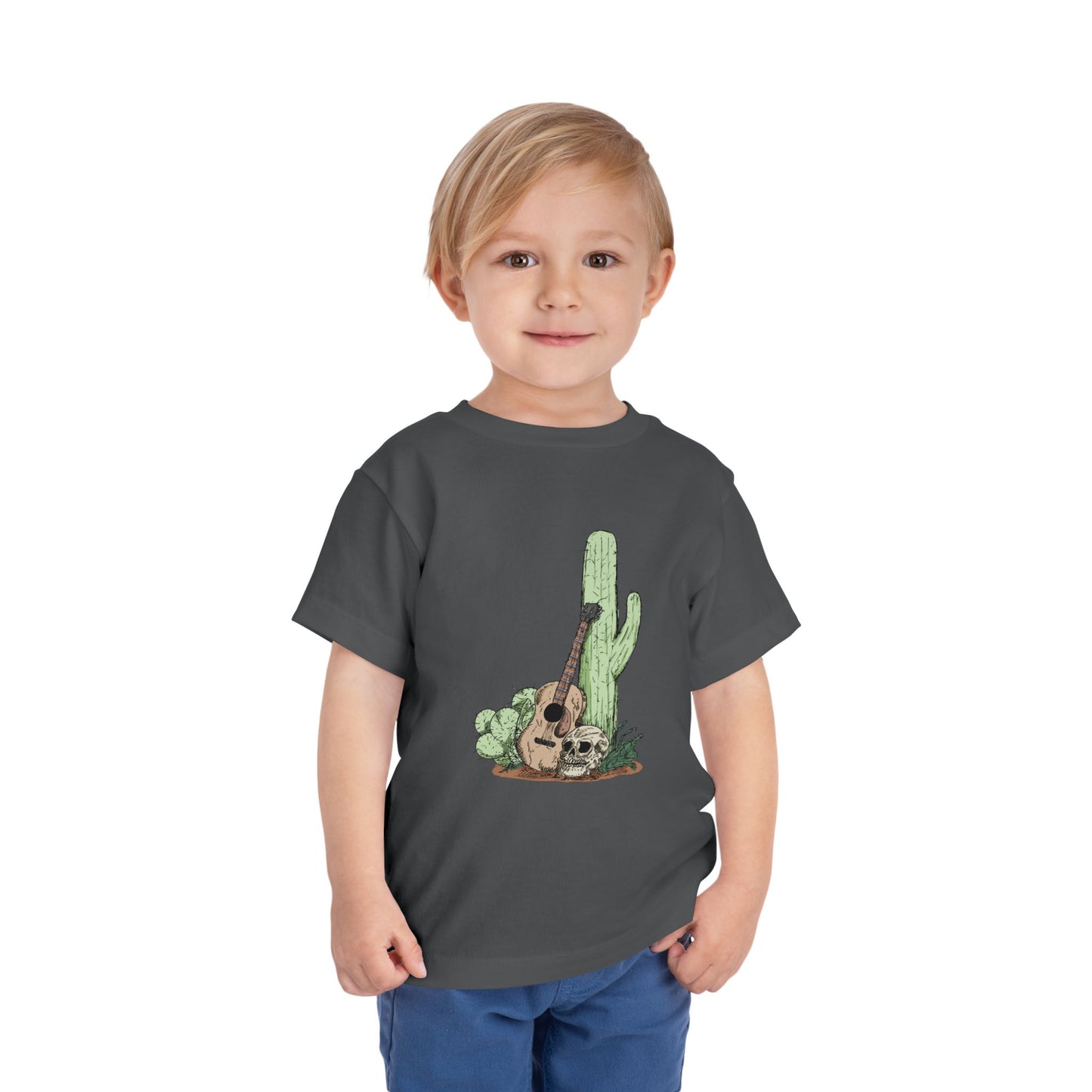 Toddler Tee — Desert Cactus with Guitar Graphic