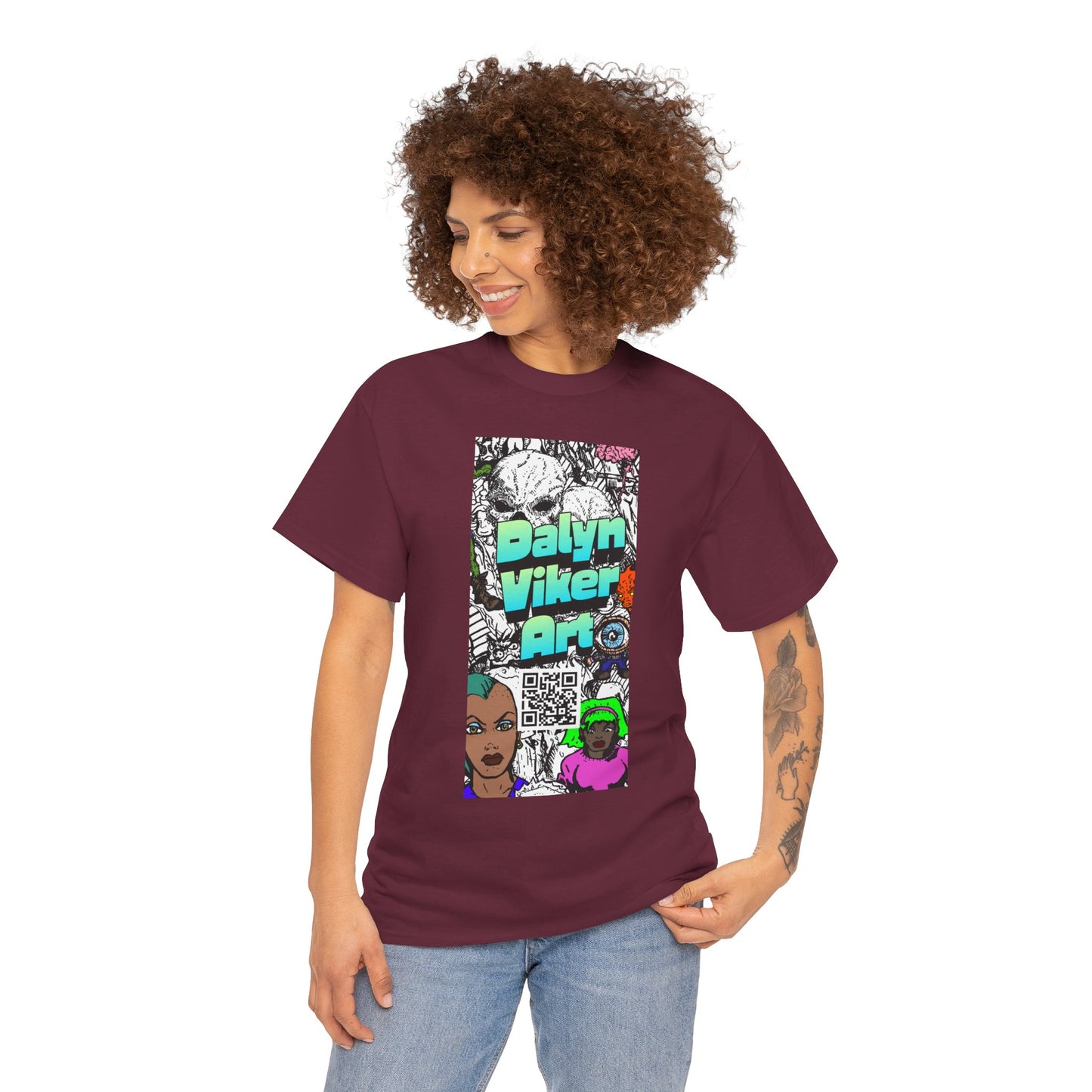 Graphic Art T-Shirt — "Dalyn Viker Art" Vertical Collage Tee