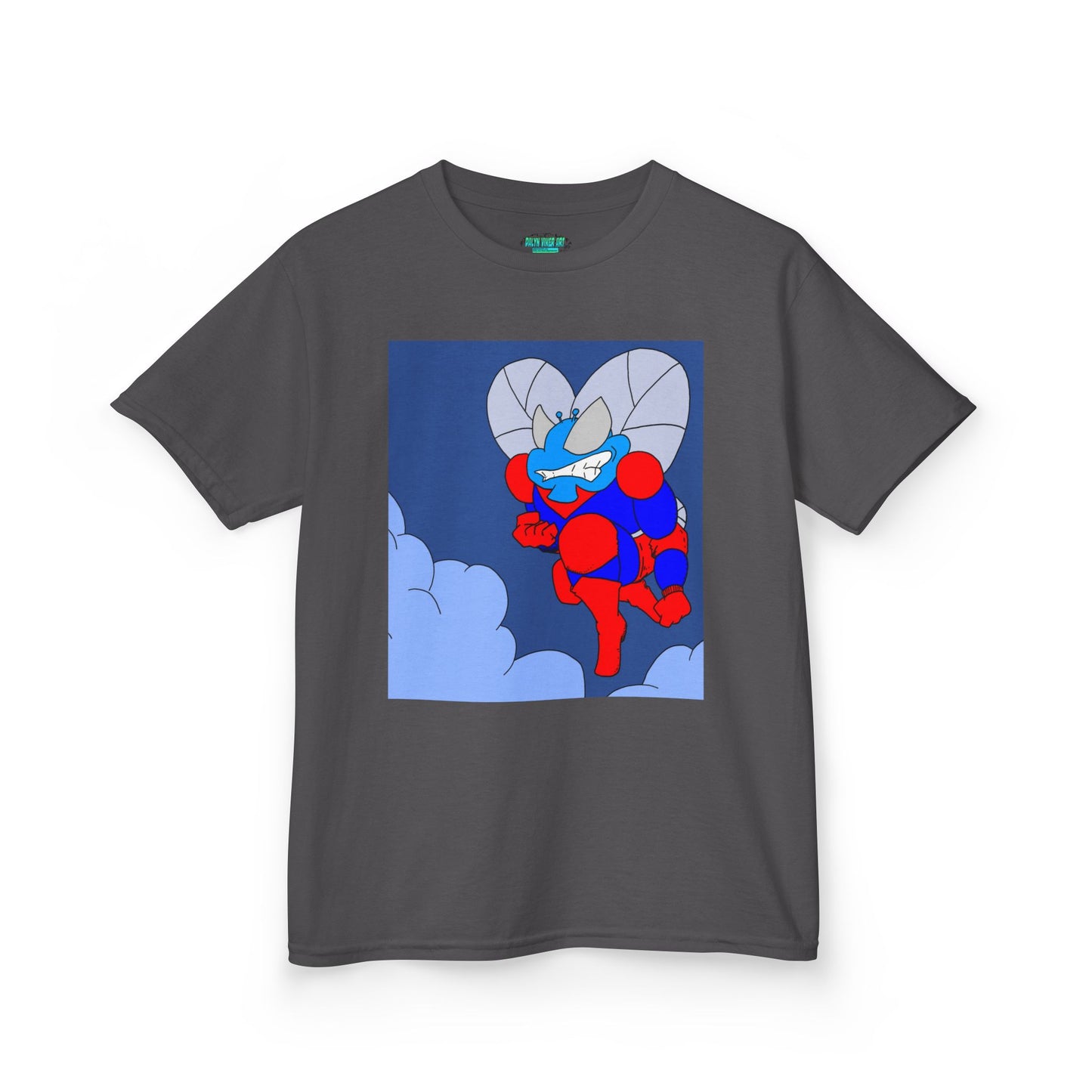The Astounding Astro-Fly - Up in the Clouds - Kids Superhero Graphic Tee - Fun Cartoon Design for Playful Days