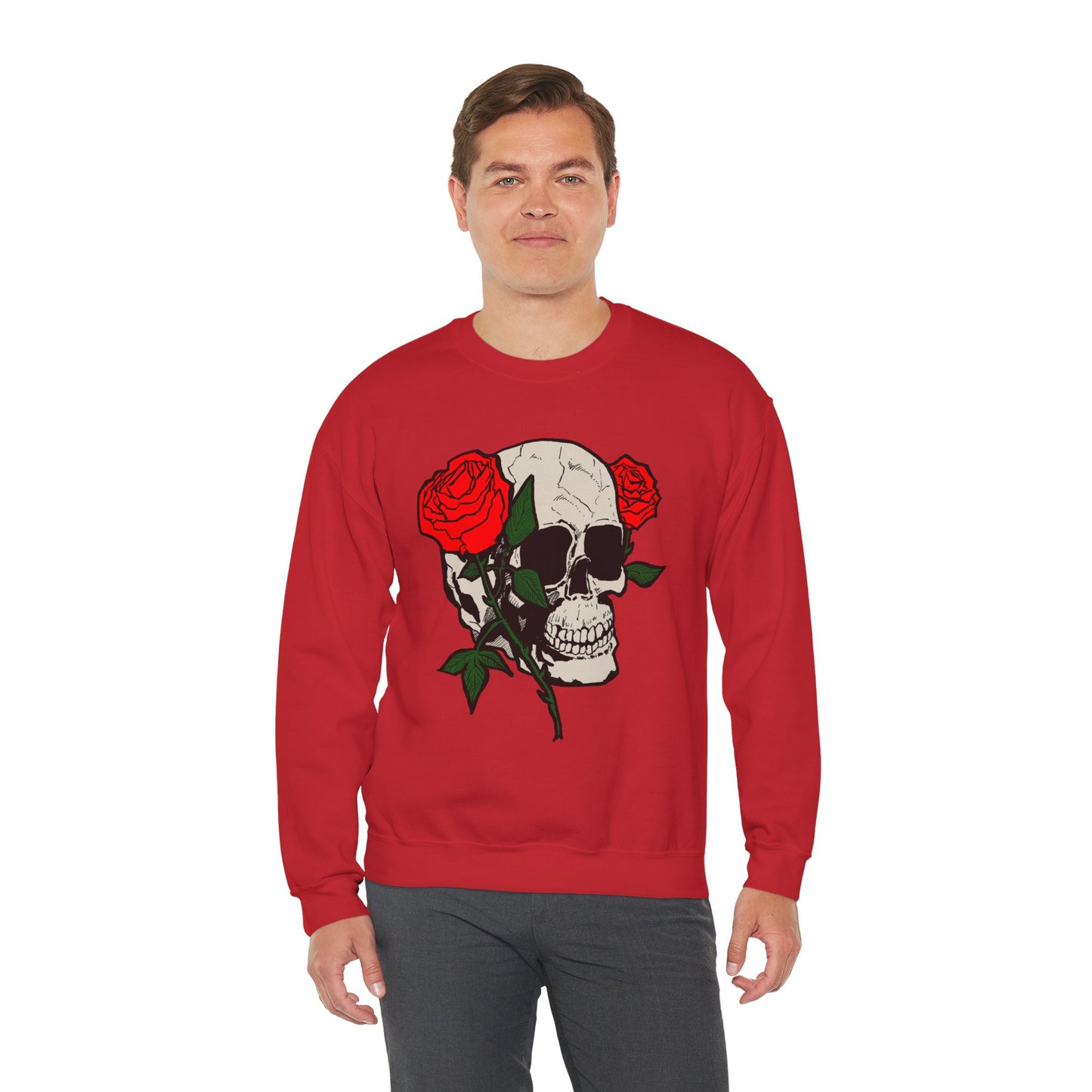 Skull and Roses Crewneck Sweatshirt