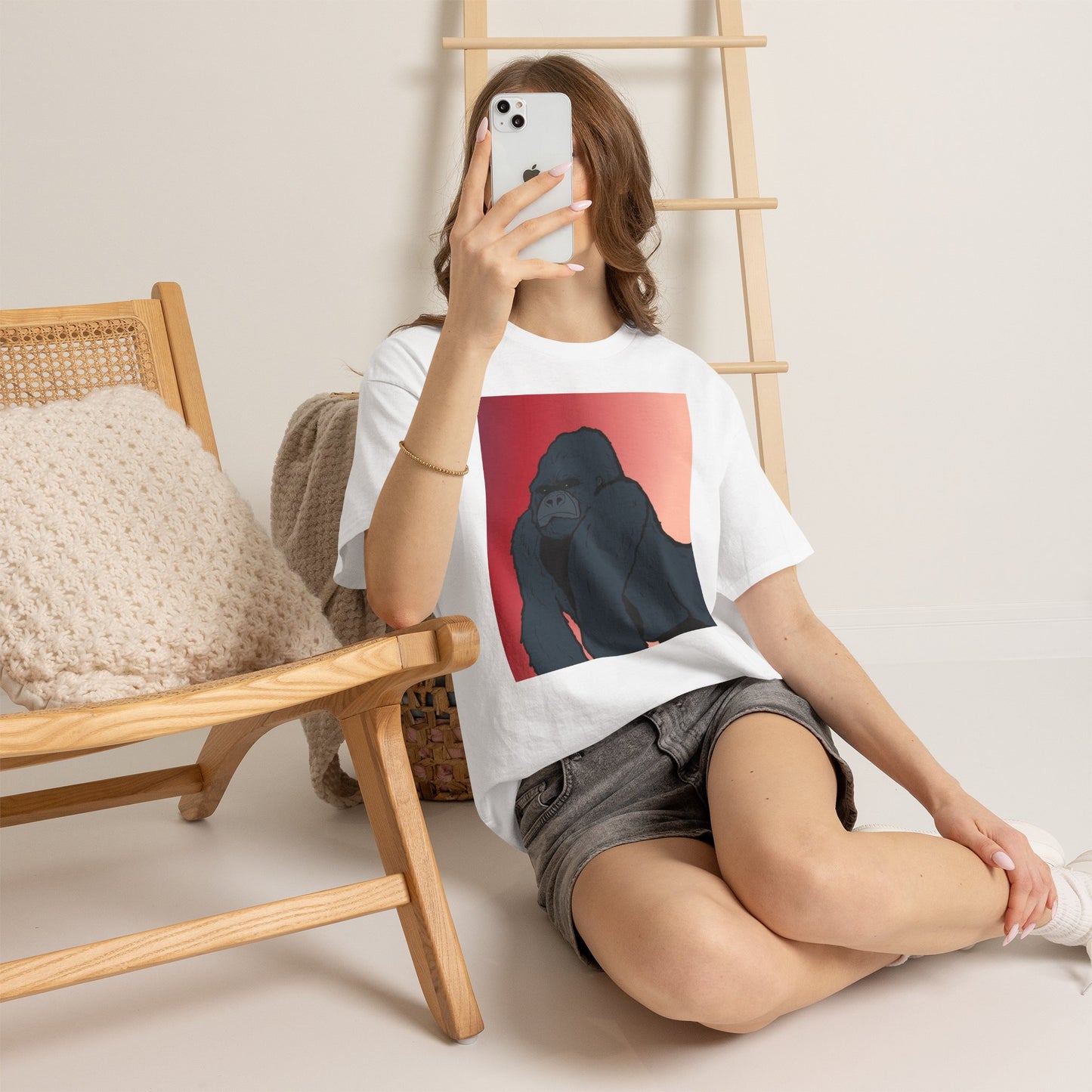 Gorilla Graphic Tee — Vintage Sunset Primate Illustration Shirt