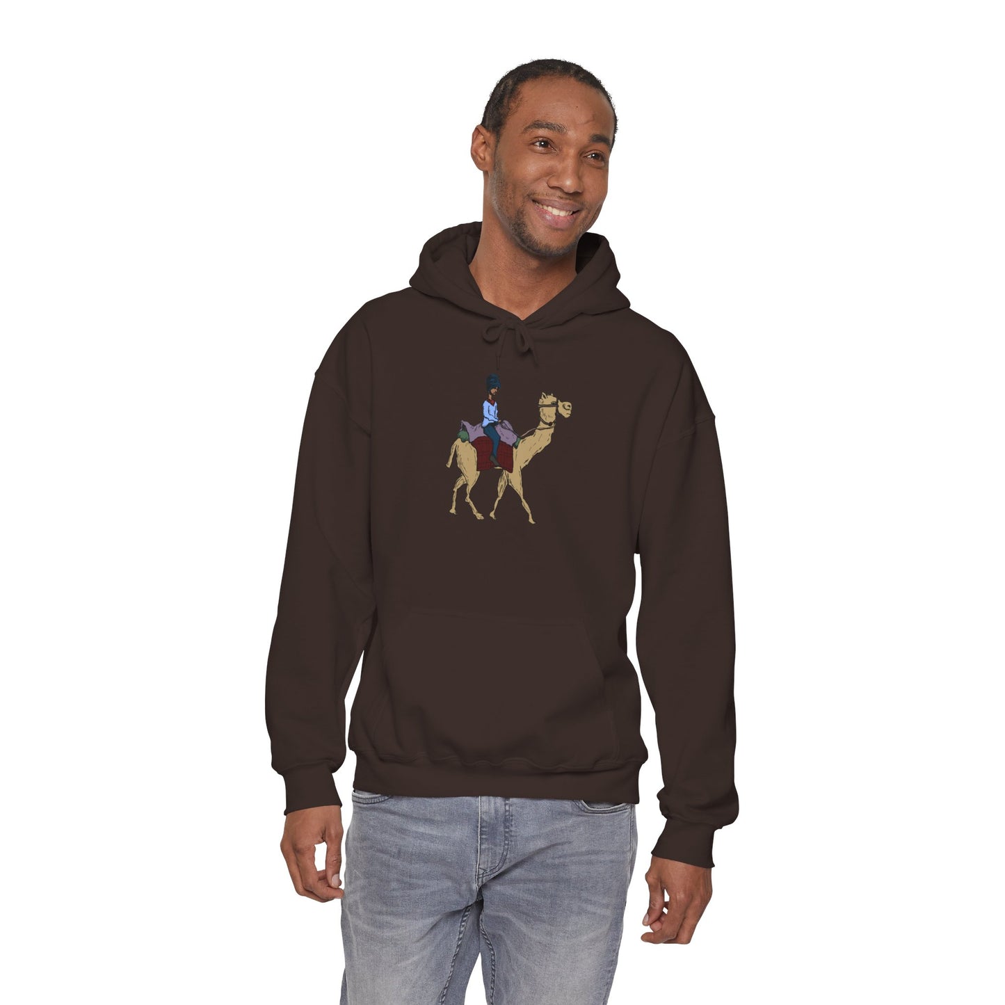 Camel Ride Hoodie, Cozy Unisex Pullover Sweatshirt, Fun Animal Lover Gift, Perfect for Travel & Adventure Enthusiasts