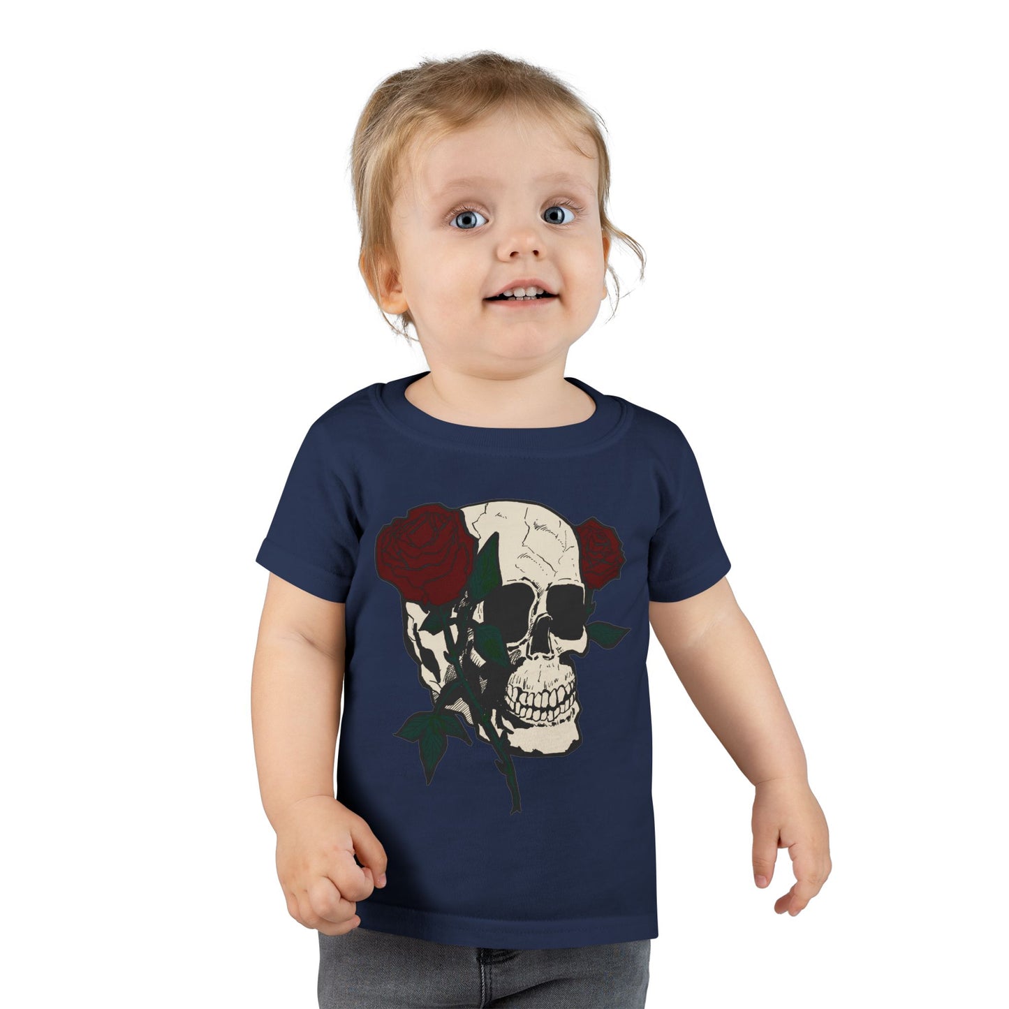 Skull & Roses Toddler T-Shirt - Cute Gothic Style Clothing for Kids
