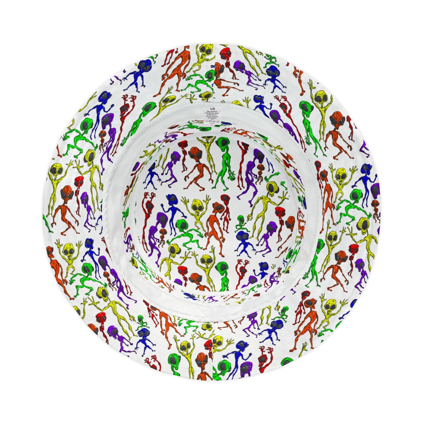 Colorful Alien Dance Party Bucket Hat - Fun Summer Accessory, Festivals, Beach, Gift for Friends, Unique Retro Style