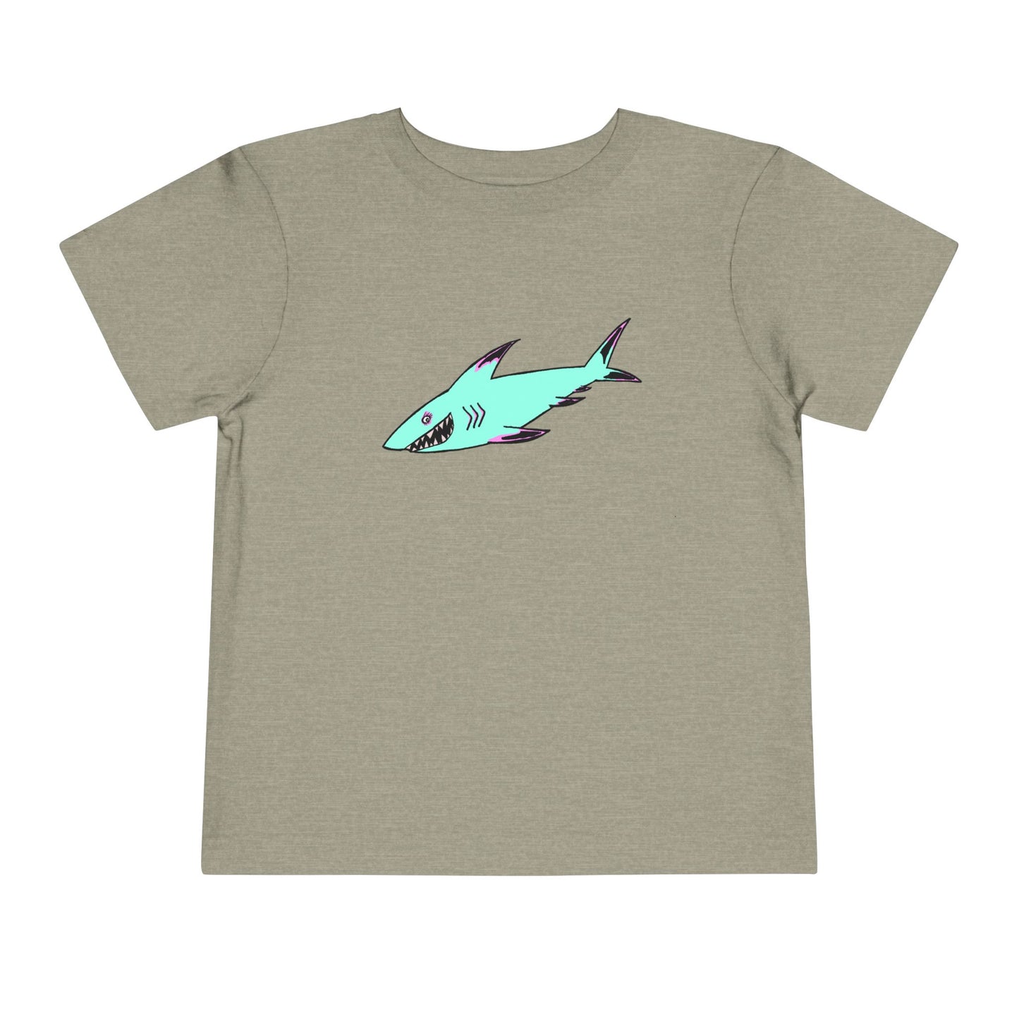 Toddler Tee — Cute Teal Shark Graphic Kids T‑Shirt