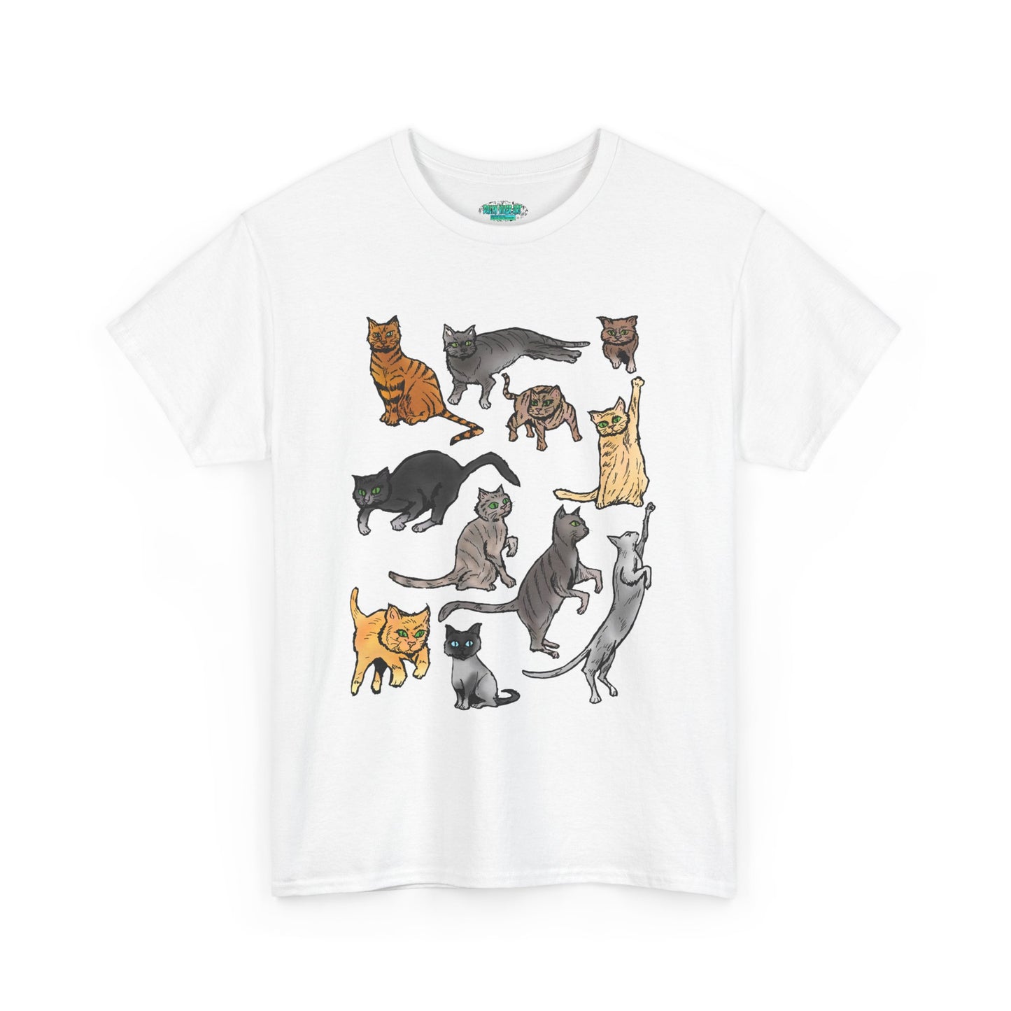 Cats Collage T-Shirt — Cute Cat Illustration Tee for Cat Lovers