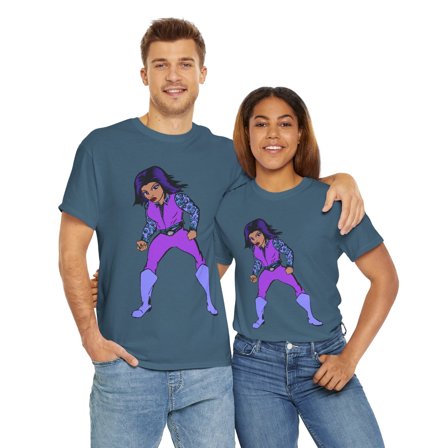 Retro Cartoon Hero Woman Character Unisex Heavy Cotton Tee, Vintage Graphic Tee, Fun T-Shirt, Gift for Fans, Casual Wear, Everyday Tee